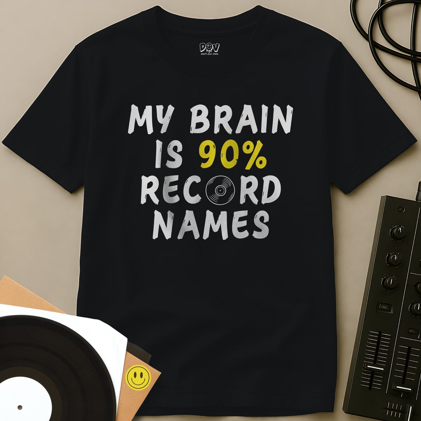 90% Record Names T-Shirt Black / S 90% Record Names T-Shirt