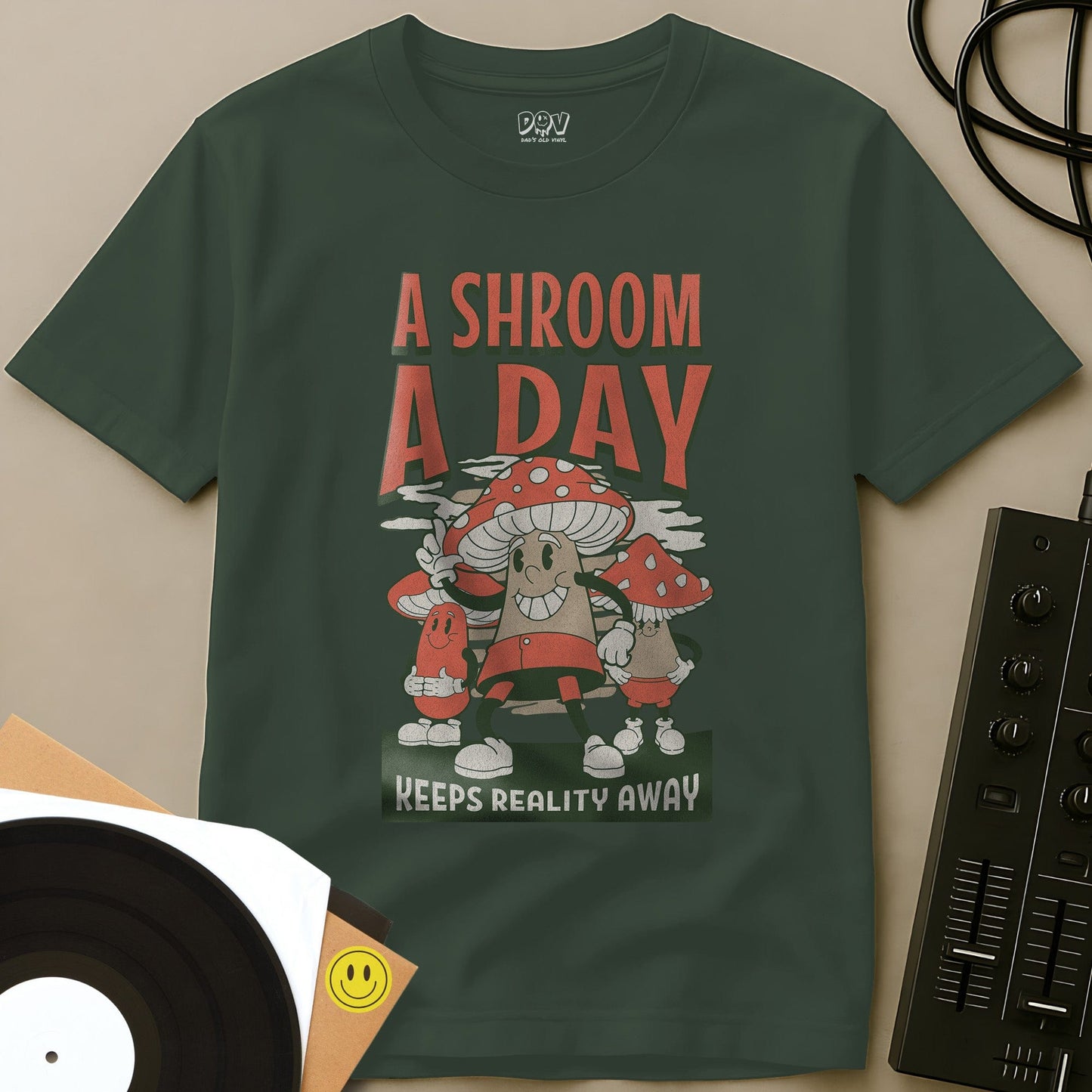 A Shroom A Day T-Shirt Military Green / S A Shroom A Day T-Shirt