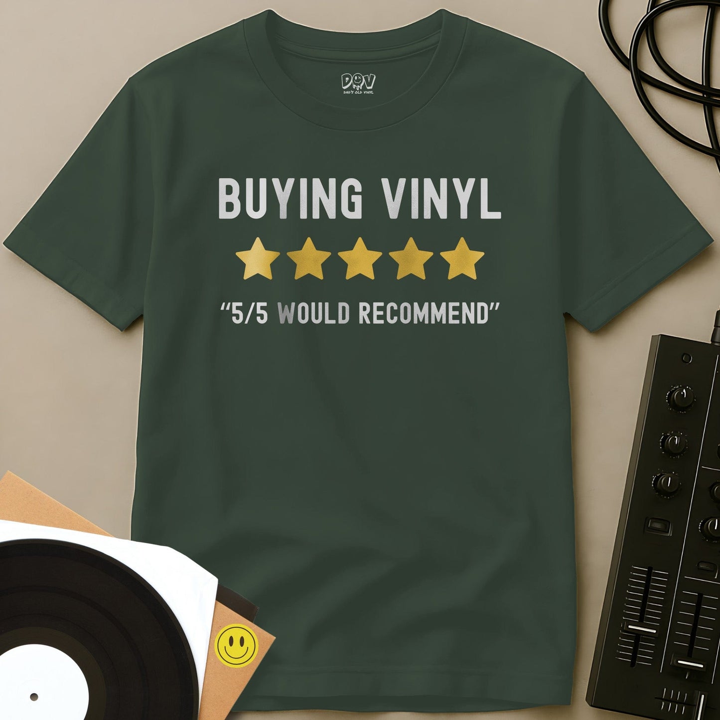 Buying Vinyl T-Shirt Military Green / S Buying Vinyl T-Shirt