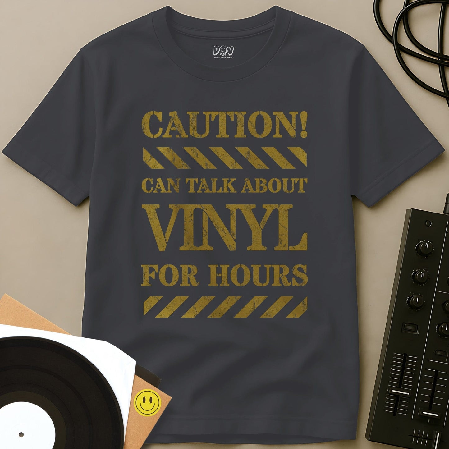 Can Talk About Vinyl T-Shirt Charcoal / S Can Talk About Vinyl T-Shirt