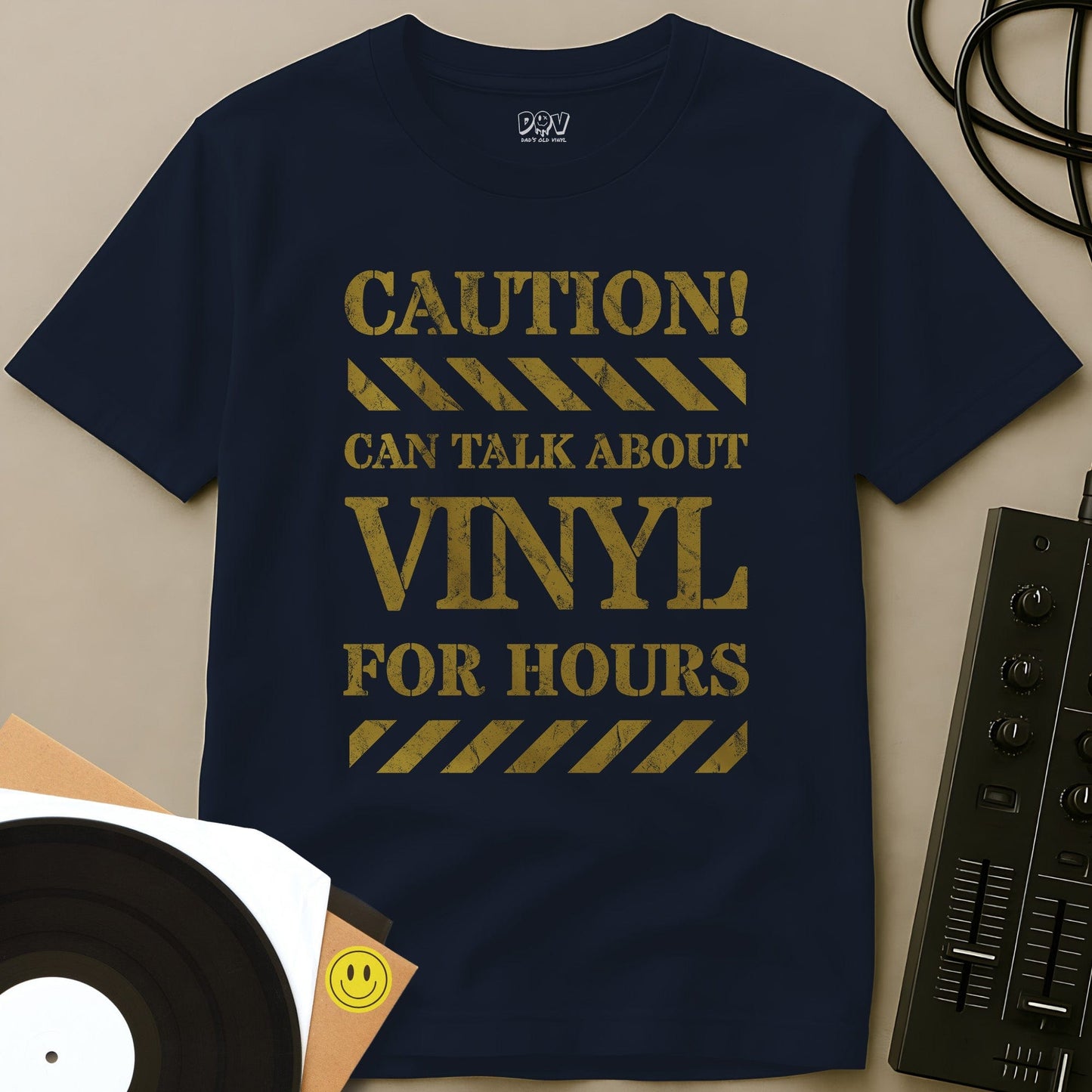 Can Talk About Vinyl T-Shirt Navy / S Can Talk About Vinyl T-Shirt