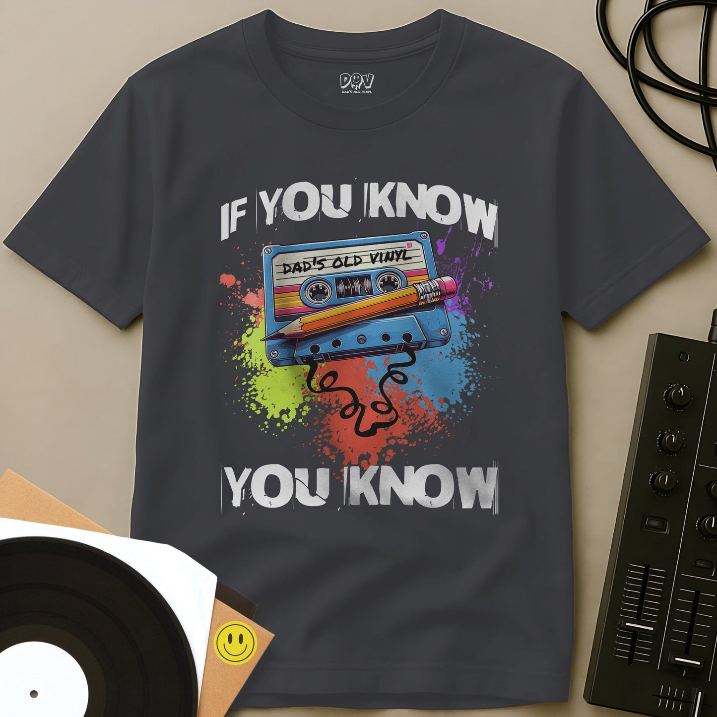 Cassette Tape Fix T-Shirt Charcoal / S If You Know, You Know Mixtape T-Shirt