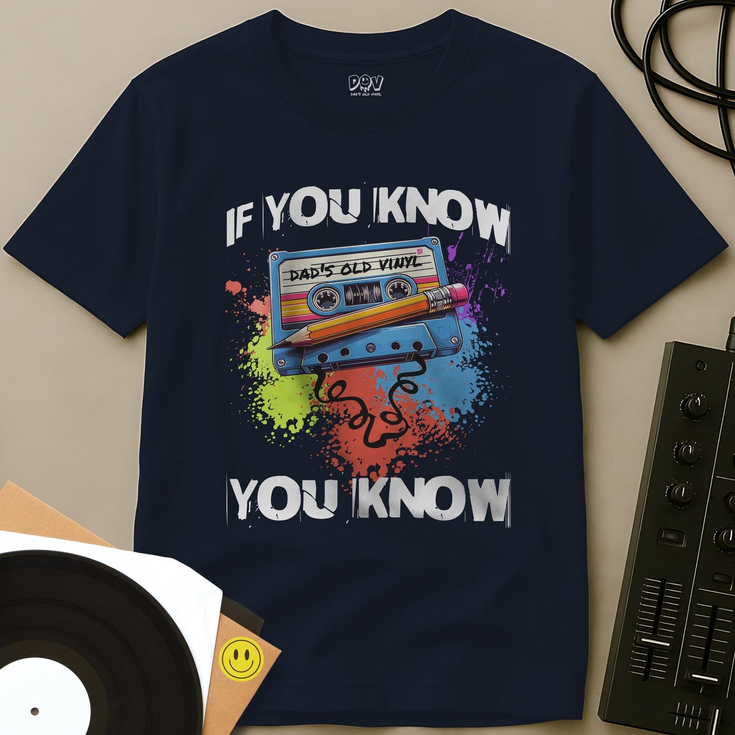 Cassette Tape Fix T-Shirt Navy / S If You Know, You Know Mixtape T-Shirt