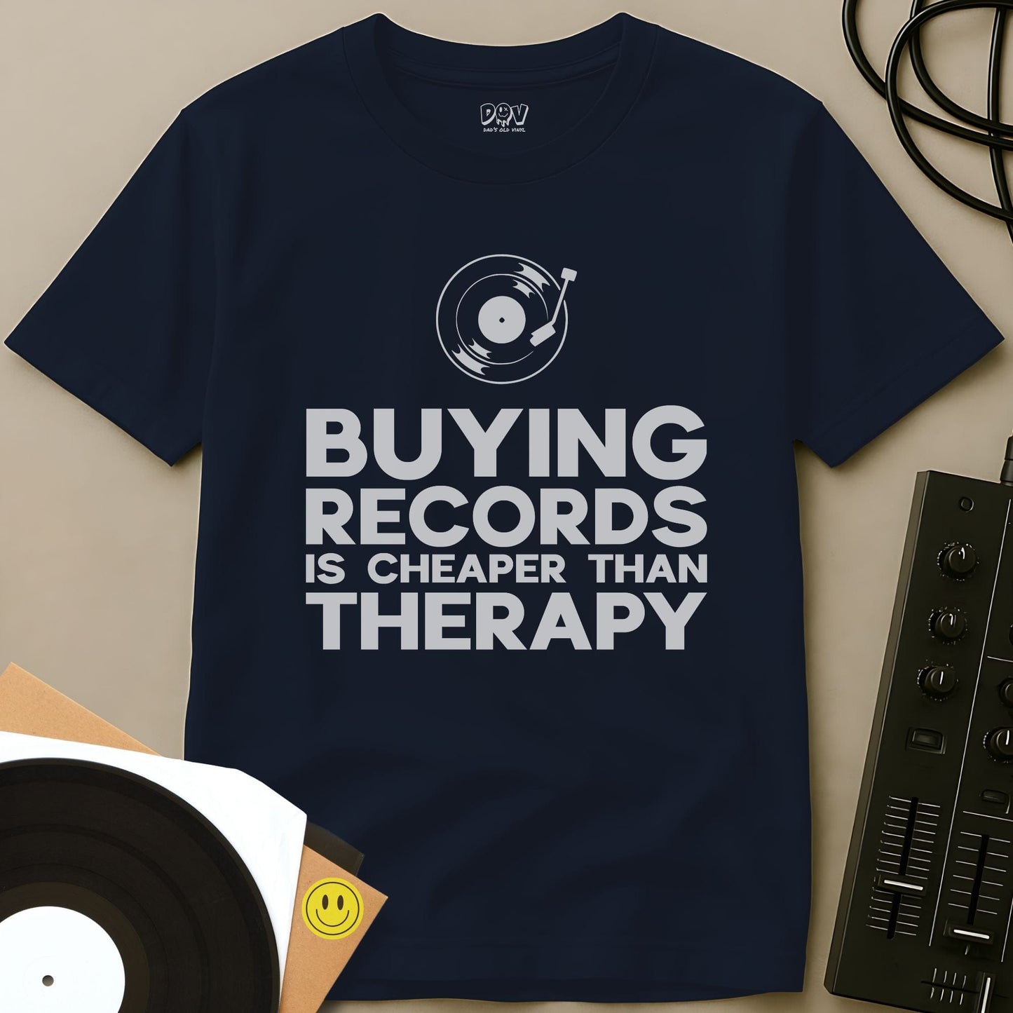 Cheaper Than Therapy T-Shirt Navy / S Cheaper Than Therapy T-Shirt