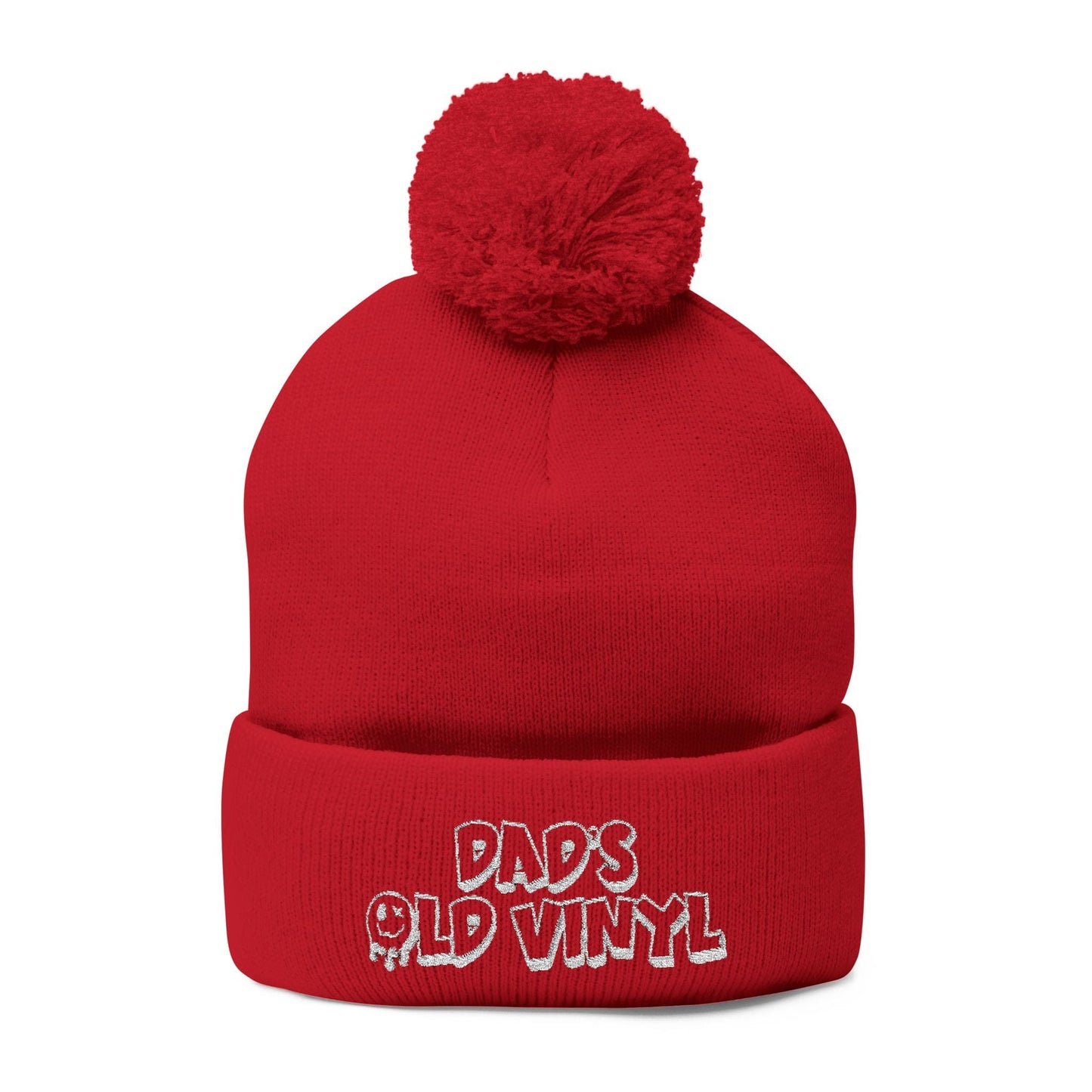 Dads Old Vinyl Embroidered Pom-Pom Beanie Dads Old Vinyl Embroidered Pom-Pom Beanie