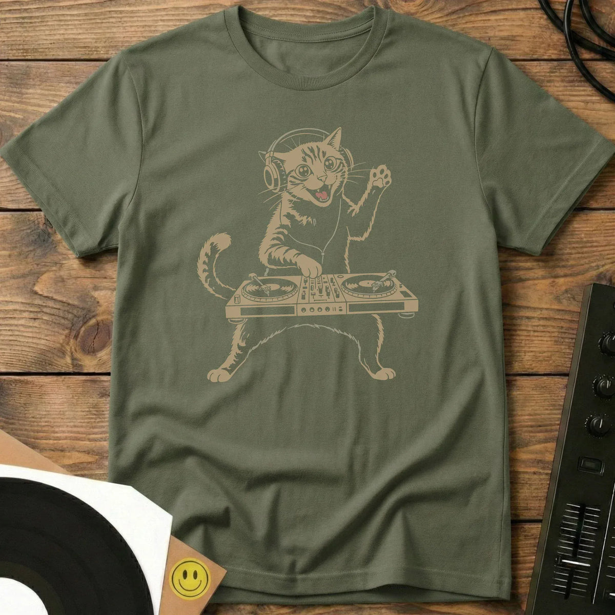 DJ Cat T-Shirt Military Green / S DJ Cat T-Shirt