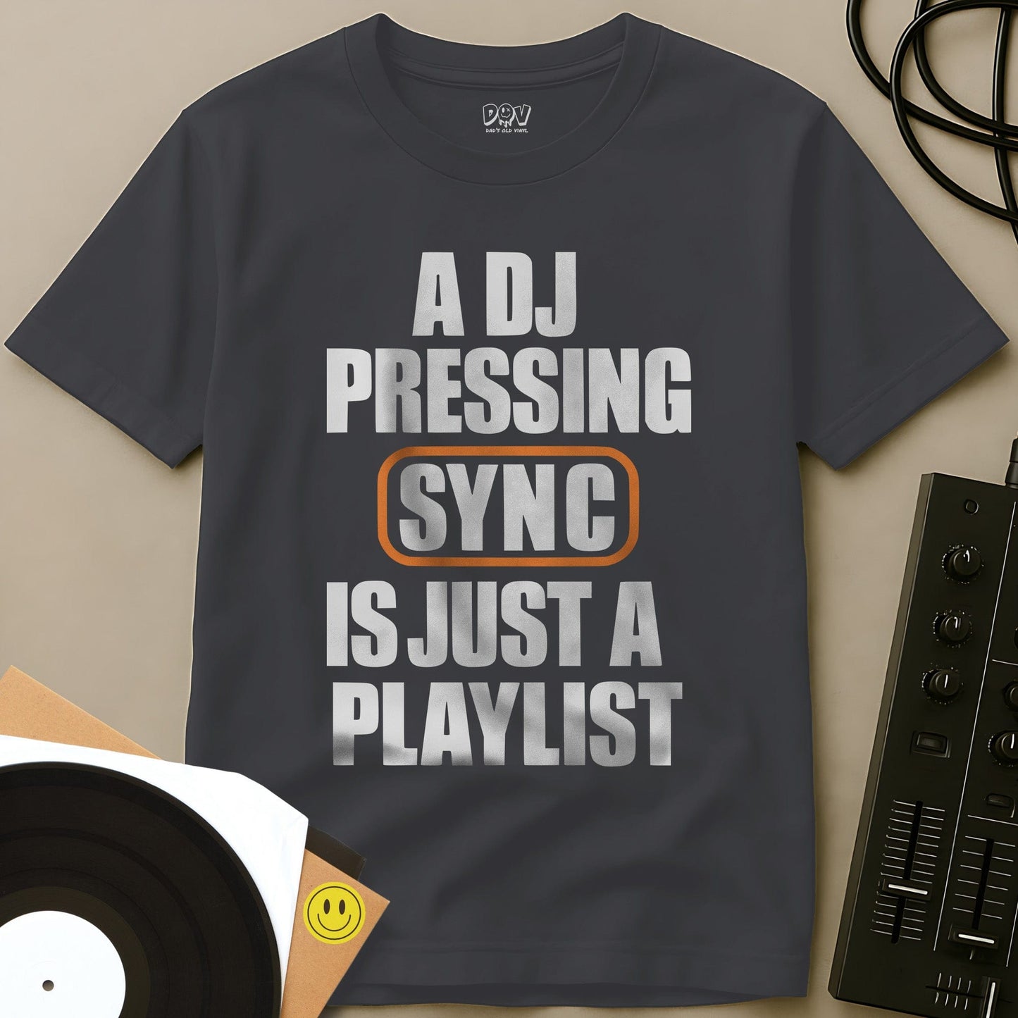 DJ Pressing Sync T-Shirt Charcoal / S DJ Pressing Sync T-Shirt