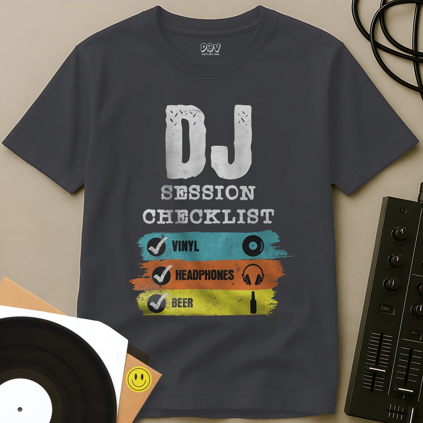 DJ Session Checklist T-Shirt Charcoal / S DJ Session Checklist T-Shirt