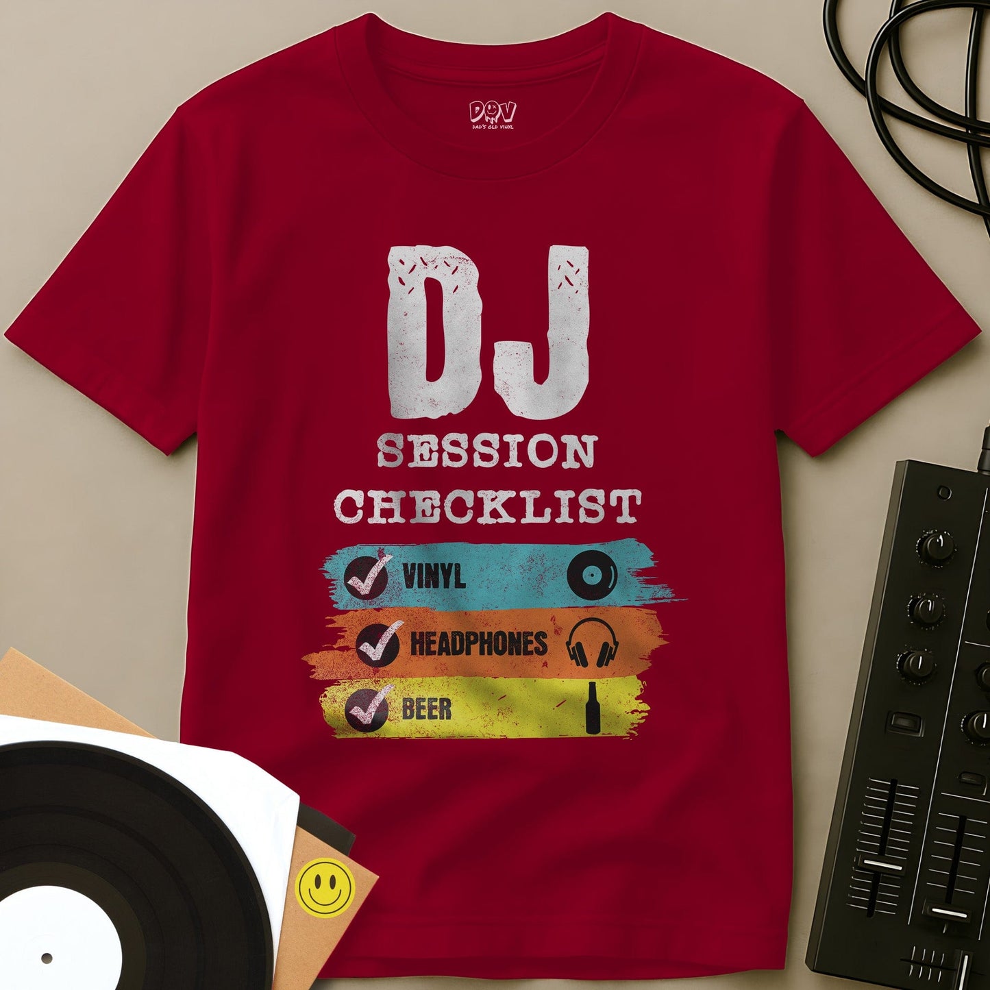 DJ Session Checklist T-Shirt Red / S DJ Session Checklist T-Shirt