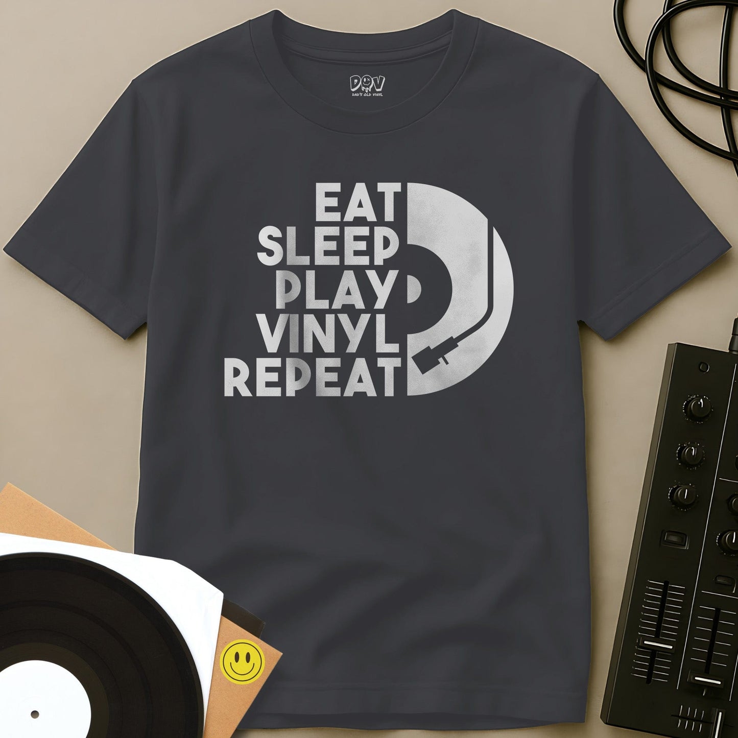 Eat, Sleep, Play Vinyl T-Shirt Charcoal / S Eat, Sleep, Play Vinyl T-Shirt