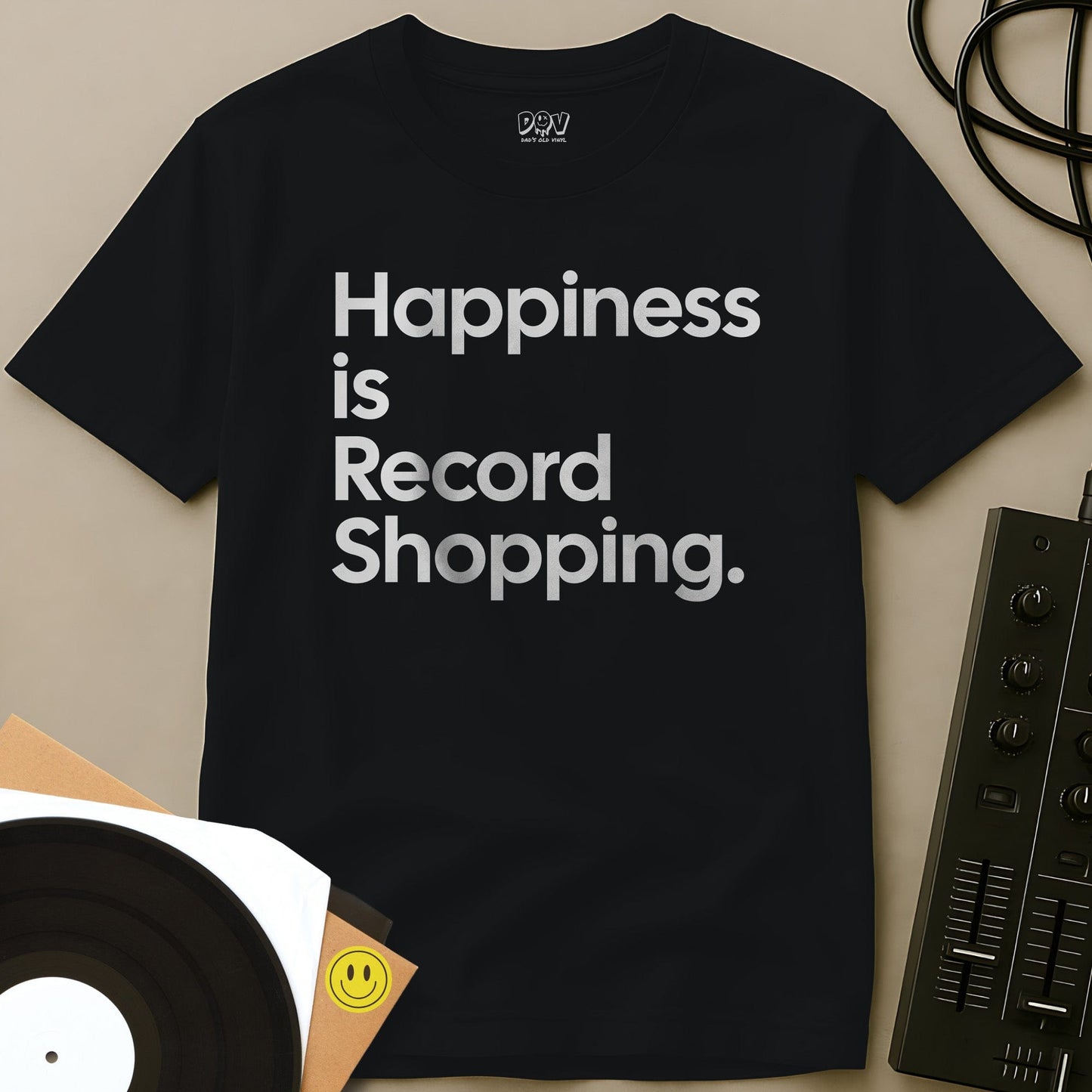 Happiness Is Record Shopping T-Shirt Black / S Happiness Is Record Shopping T-Shirt