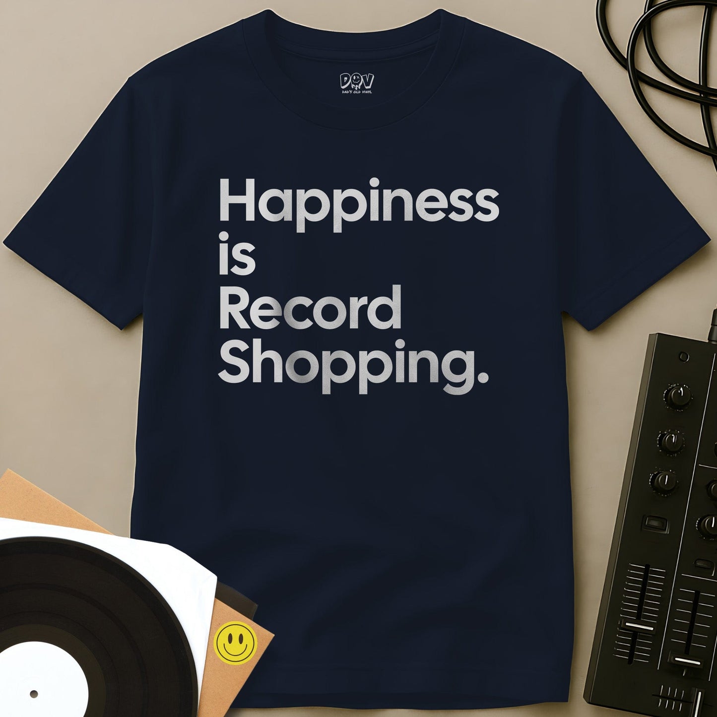 Happiness Is Record Shopping T-Shirt Navy / S Happiness Is Record Shopping T-Shirt