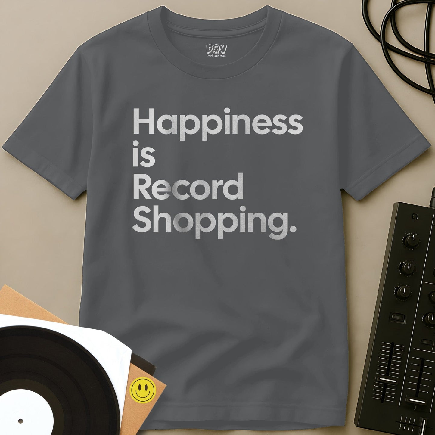 Happiness Is Record Shopping T-Shirt Sport Grey / S Happiness Is Record Shopping T-Shirt