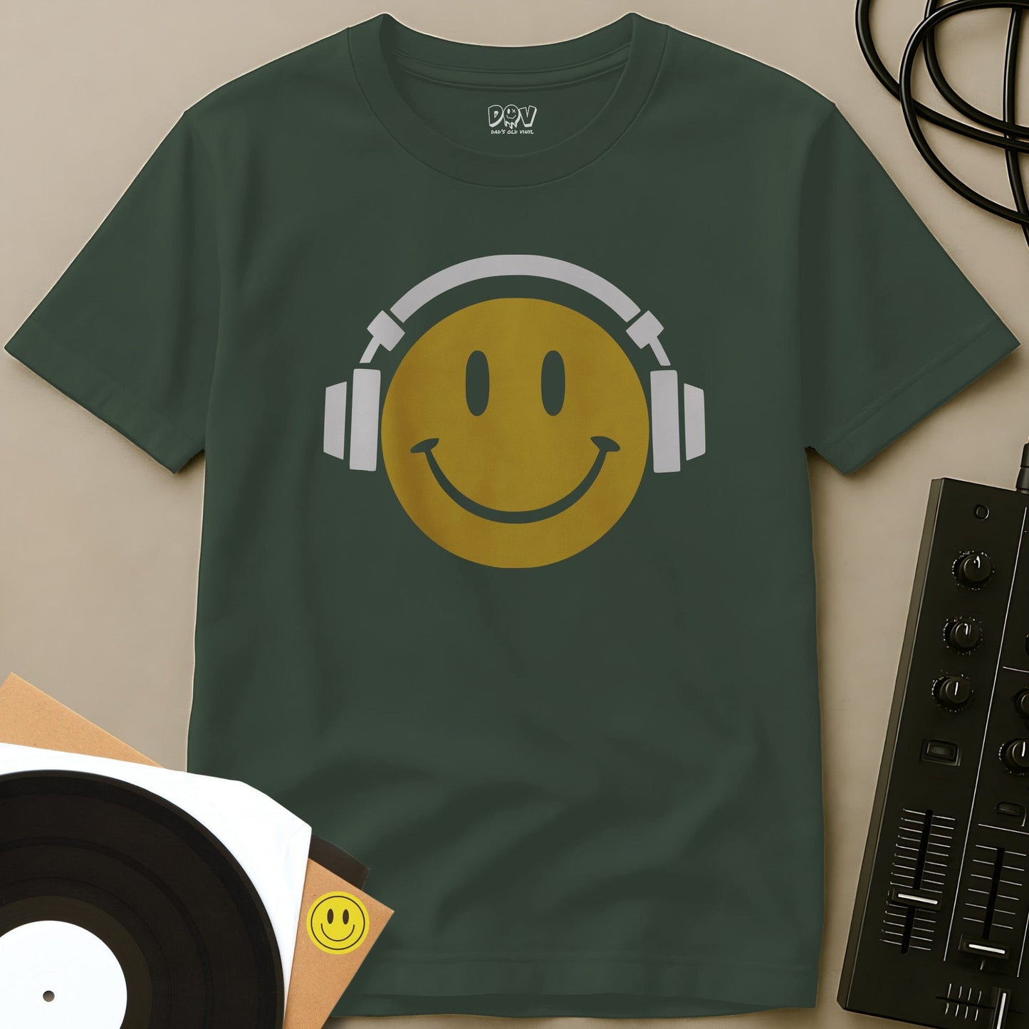 Happy Listening T-Shirt Military Green / S Happy Listening T-Shirt