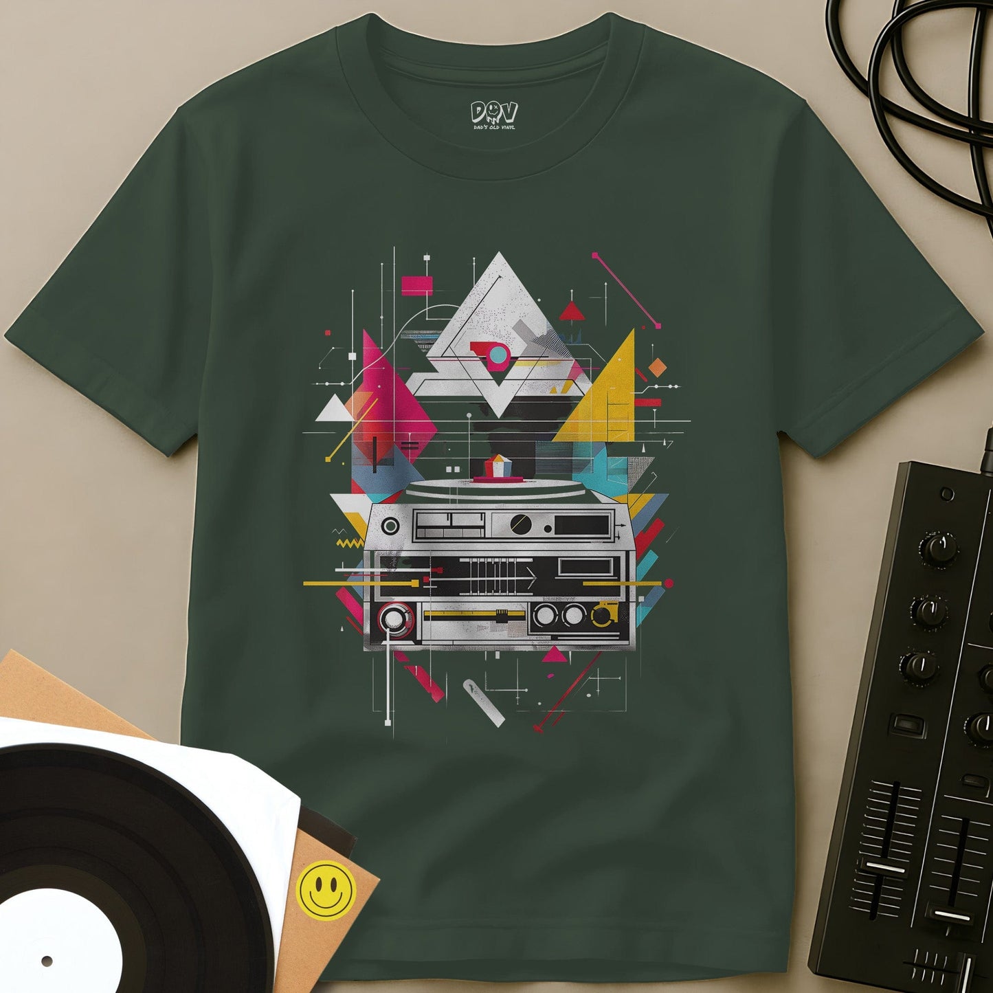 Hi-Fi Geometry T-Shirt Military Green / S Hi-Fi Geometry T-Shirt