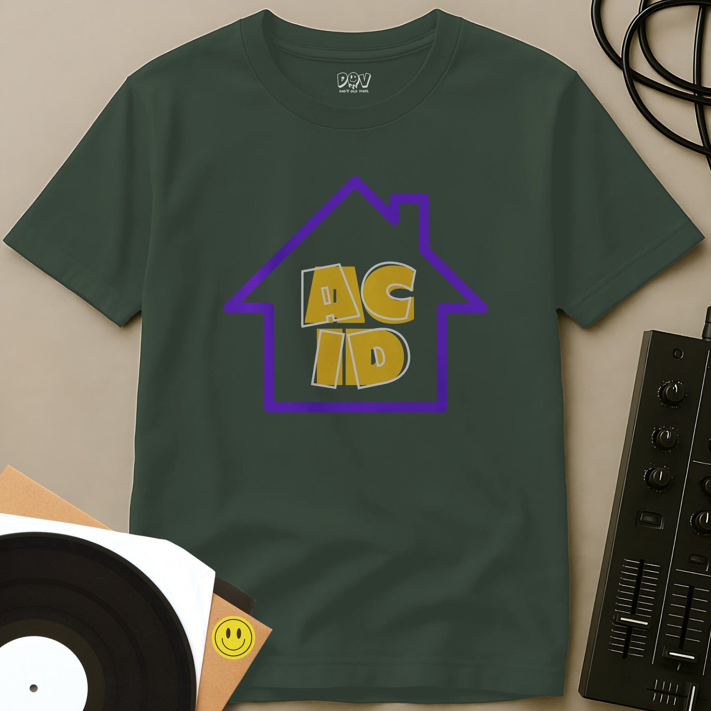 House Of Acid T-Shirt Military Green / S House Of Acid T-Shirt