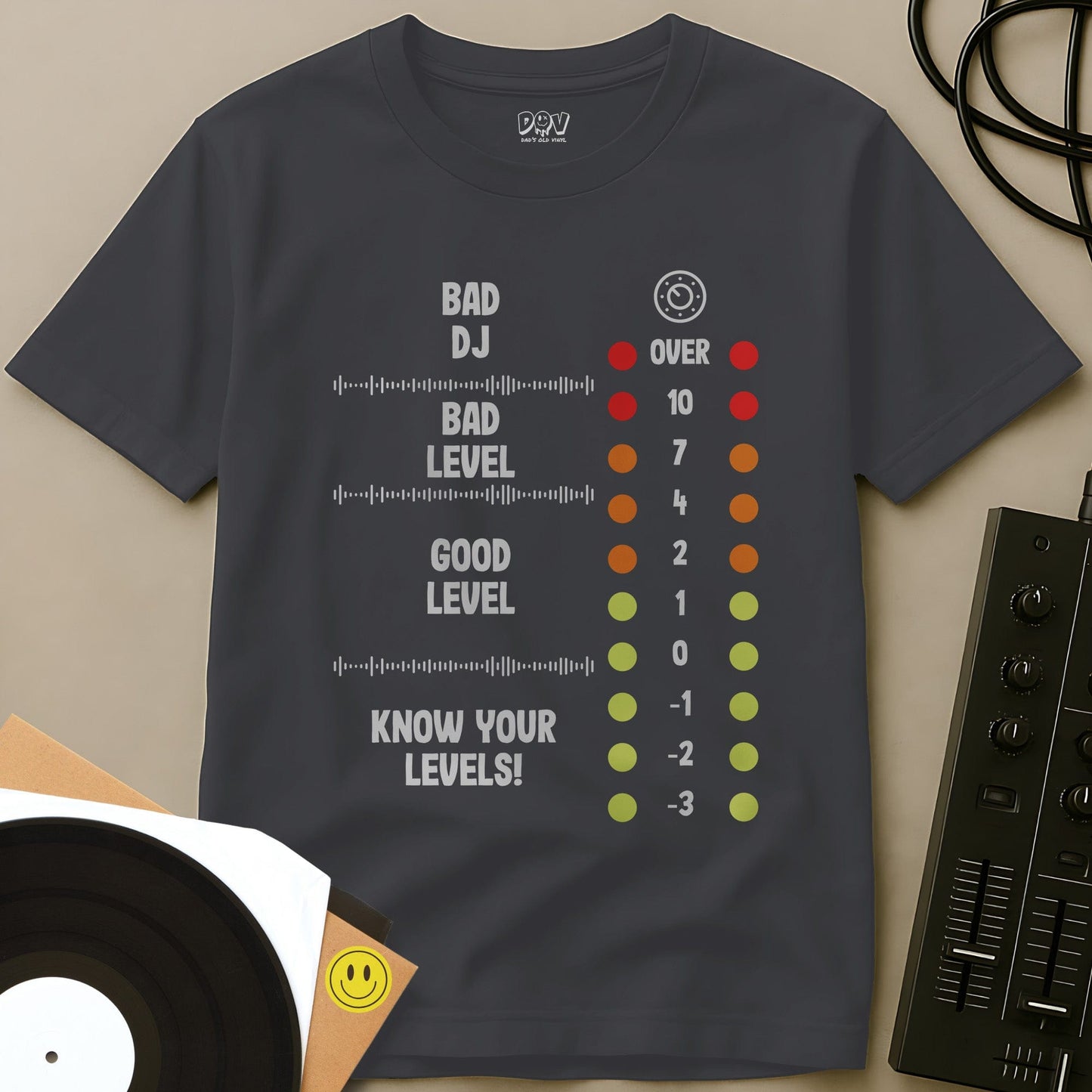 Know Your Levels T-Shirt Charcoal / S Know Your Levels T-Shirt