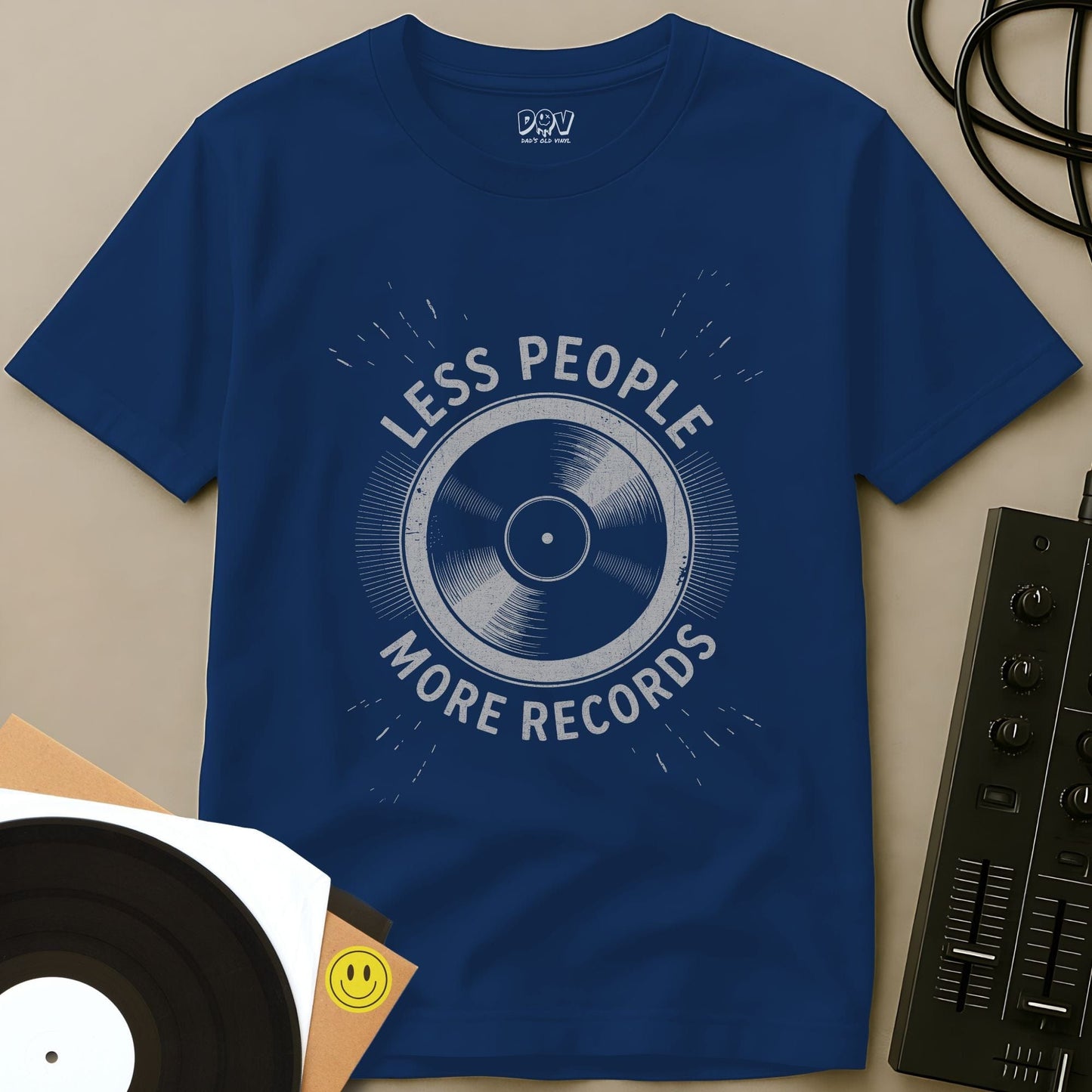 Less People More Records T-Shirt Royal / S Less People More Records T-Shirt
