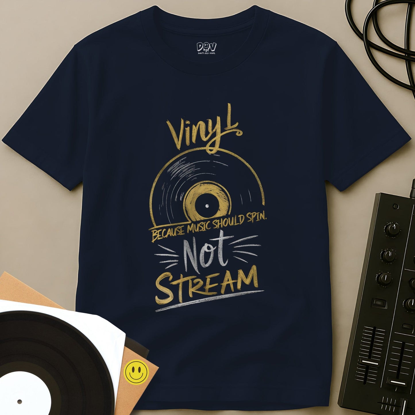 Music Should Spin T-Shirt Navy / S Music Should Spin T-Shirt