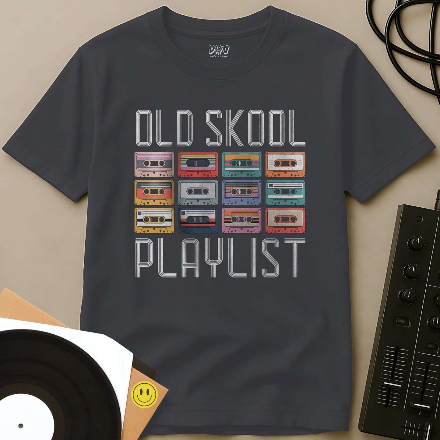 Old Skool Playlist T-Shirt Charcoal / S Old Skool Playlist T-Shirt