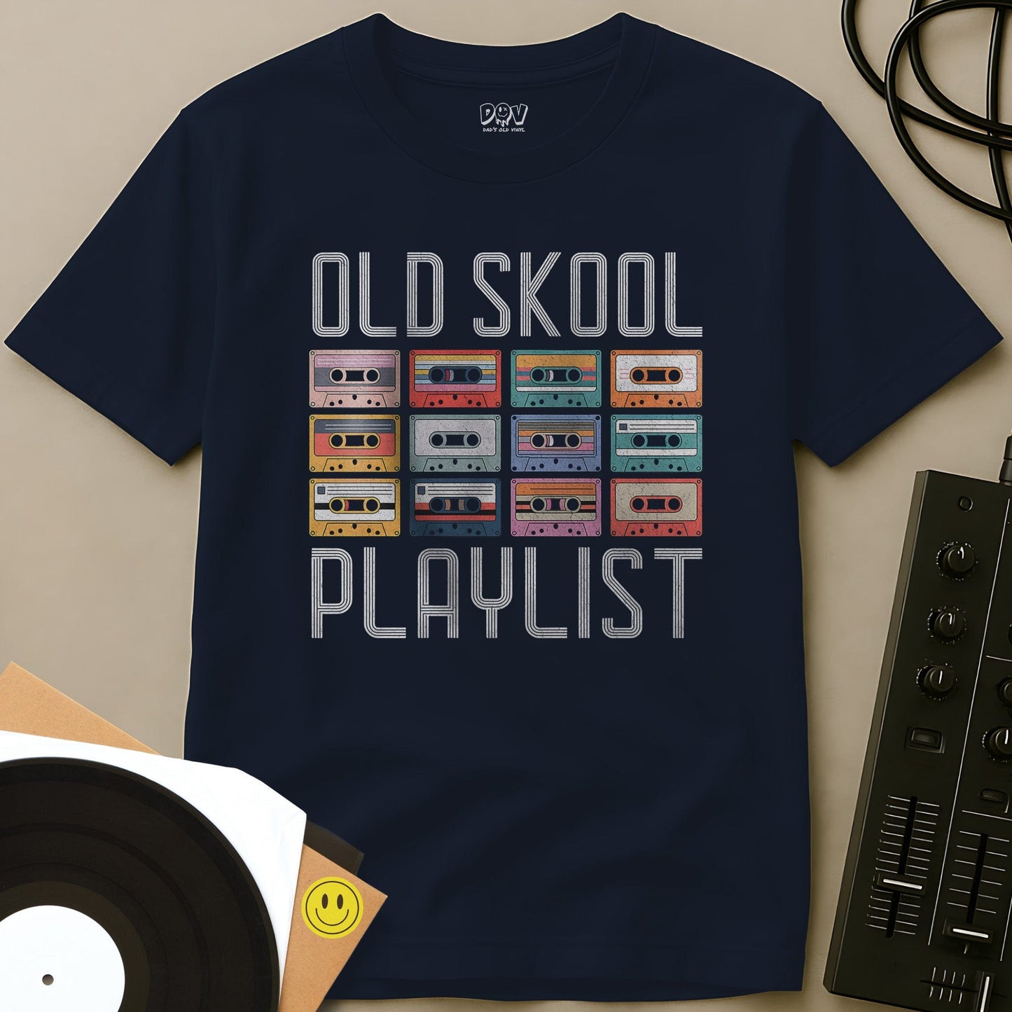 Old Skool Playlist T-Shirt Navy / S Old Skool Playlist T-Shirt