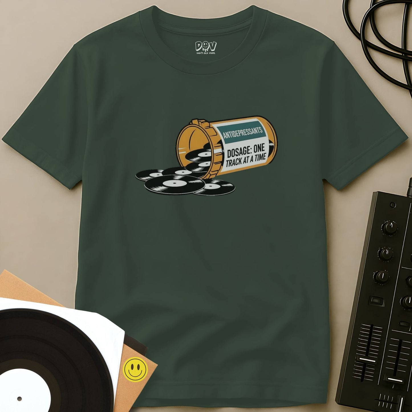 One Track at a Time T-Shirt Military Green / S One Track at a Time T-Shirt