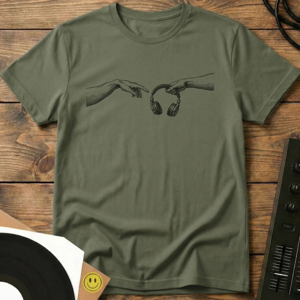 Pass The Headphones T-Shirt Military Green / S Pass The Headphones T-Shirt