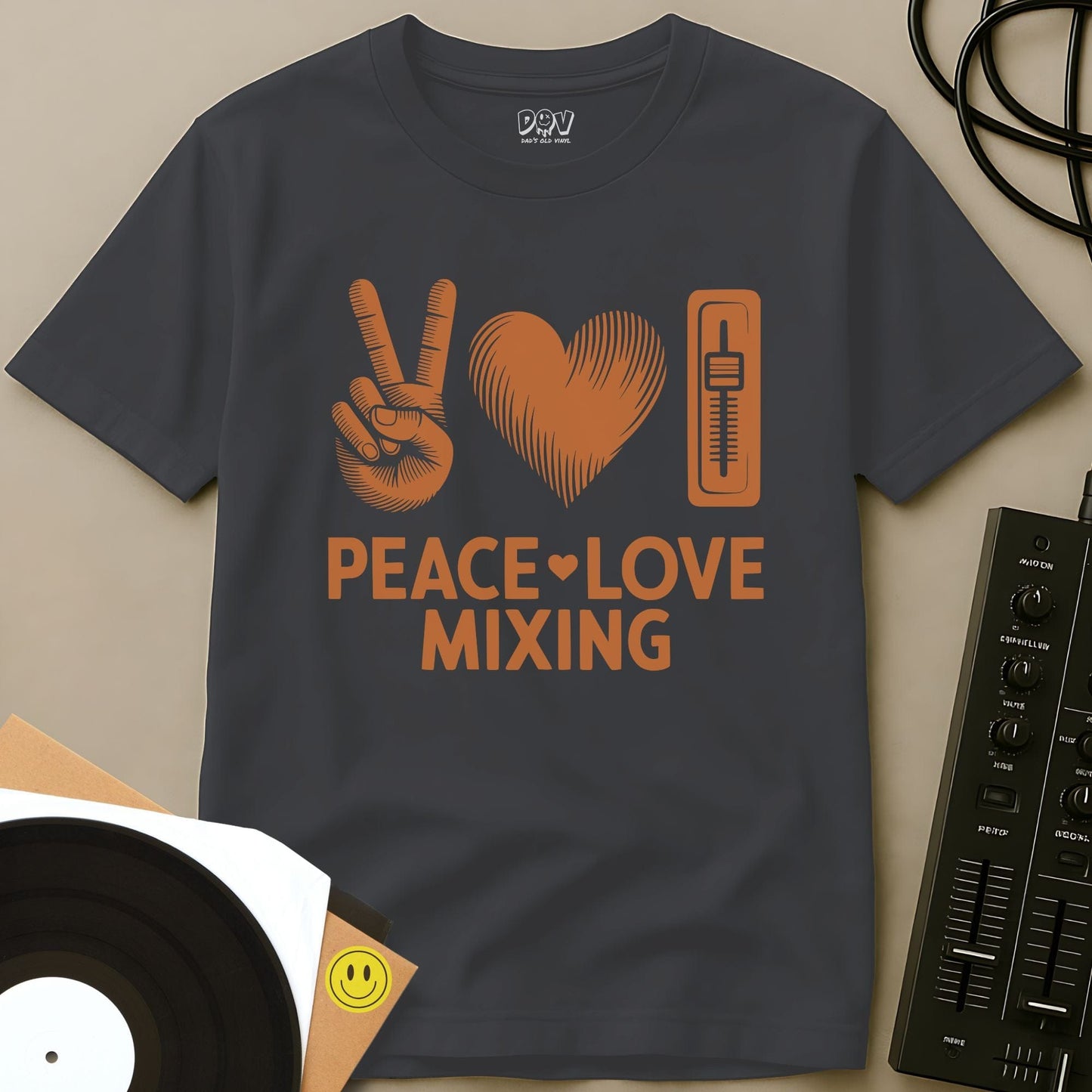 Peace, Love, Mixing T-Shirt Charcoal / S Peace, Love, Mixing T-Shirt