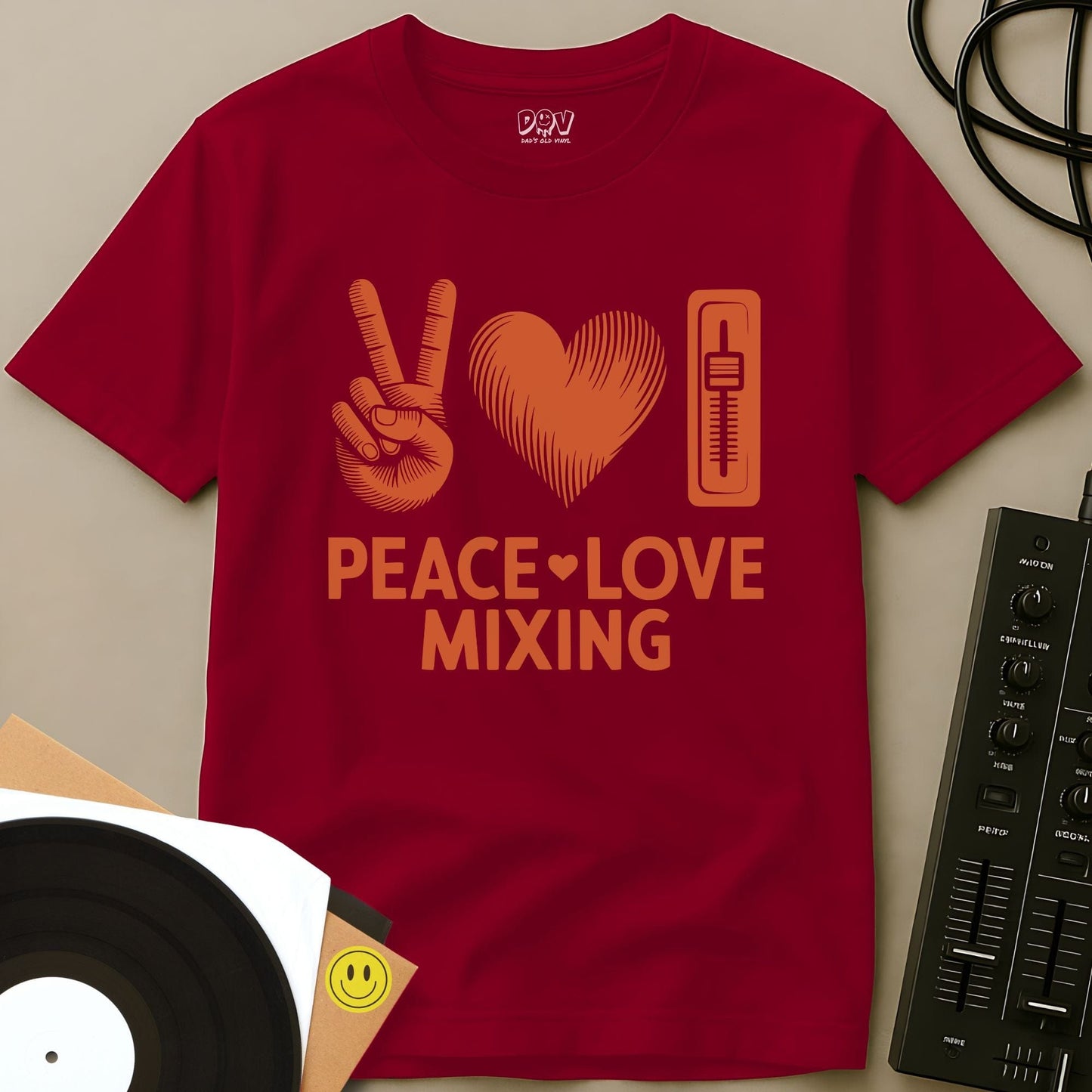 Peace, Love, Mixing T-Shirt Red / S Peace, Love, Mixing T-Shirt