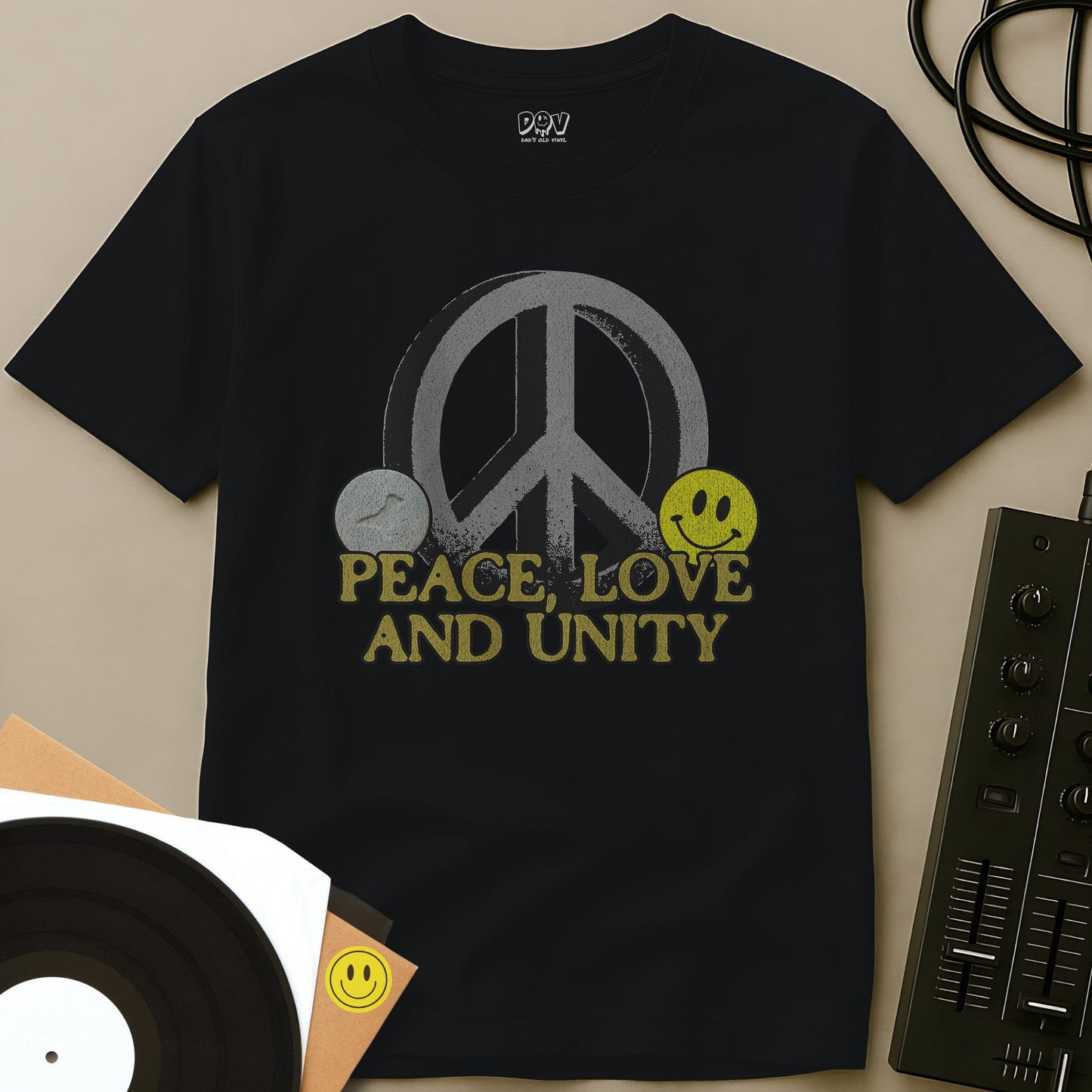 Peace Sign, Love And Unity T-Shirt Black / S Peace Sign, Love And Unity T-Shirt