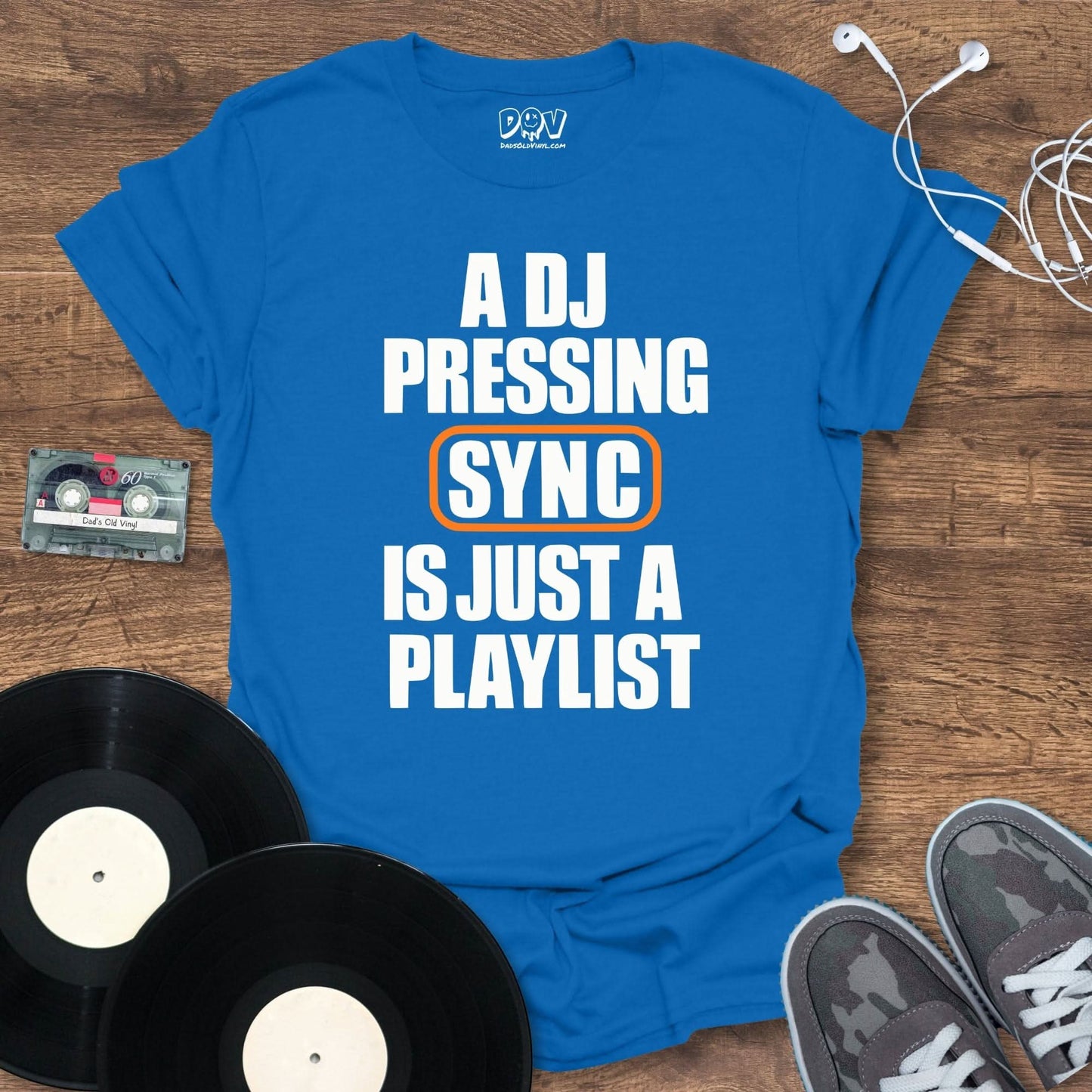 Printify A DJ Pressing Sync T-Shirt