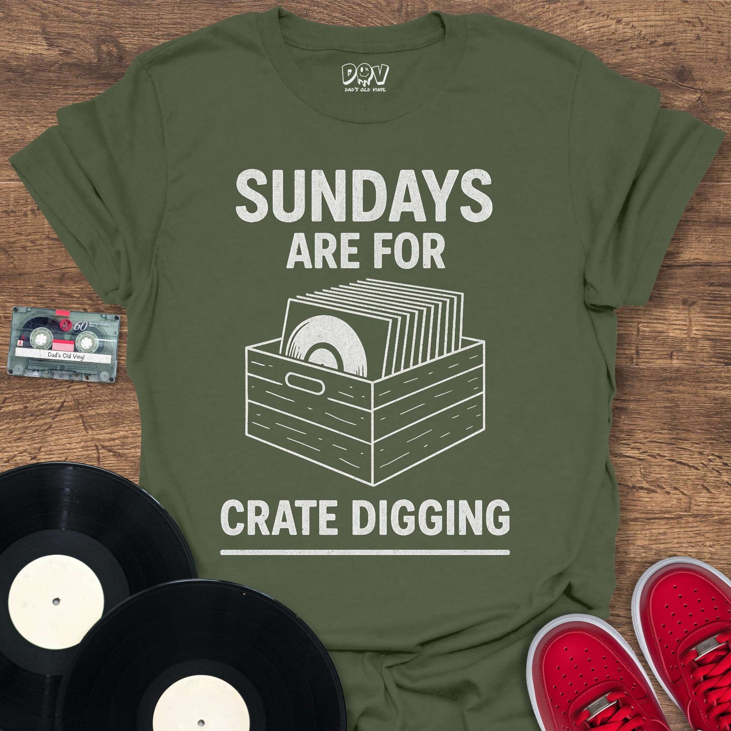 Printify Sundays Are For Crate Digging T-Shirt