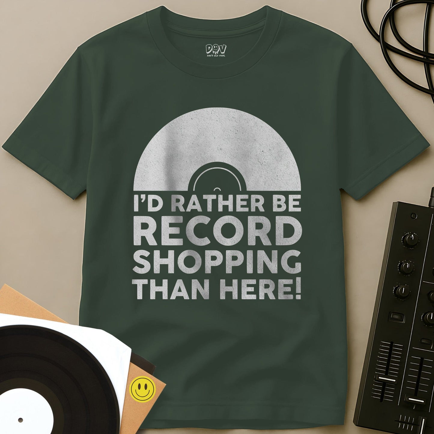 Record Shopping T-Shirt Military Green / S Record Shopping T-Shirt