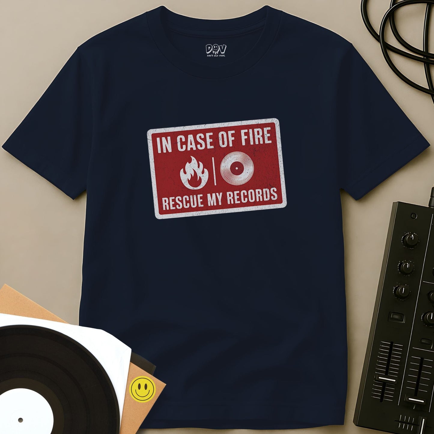 Rescue My Records T-Shirt Navy / S Rescue My Records T-Shirt