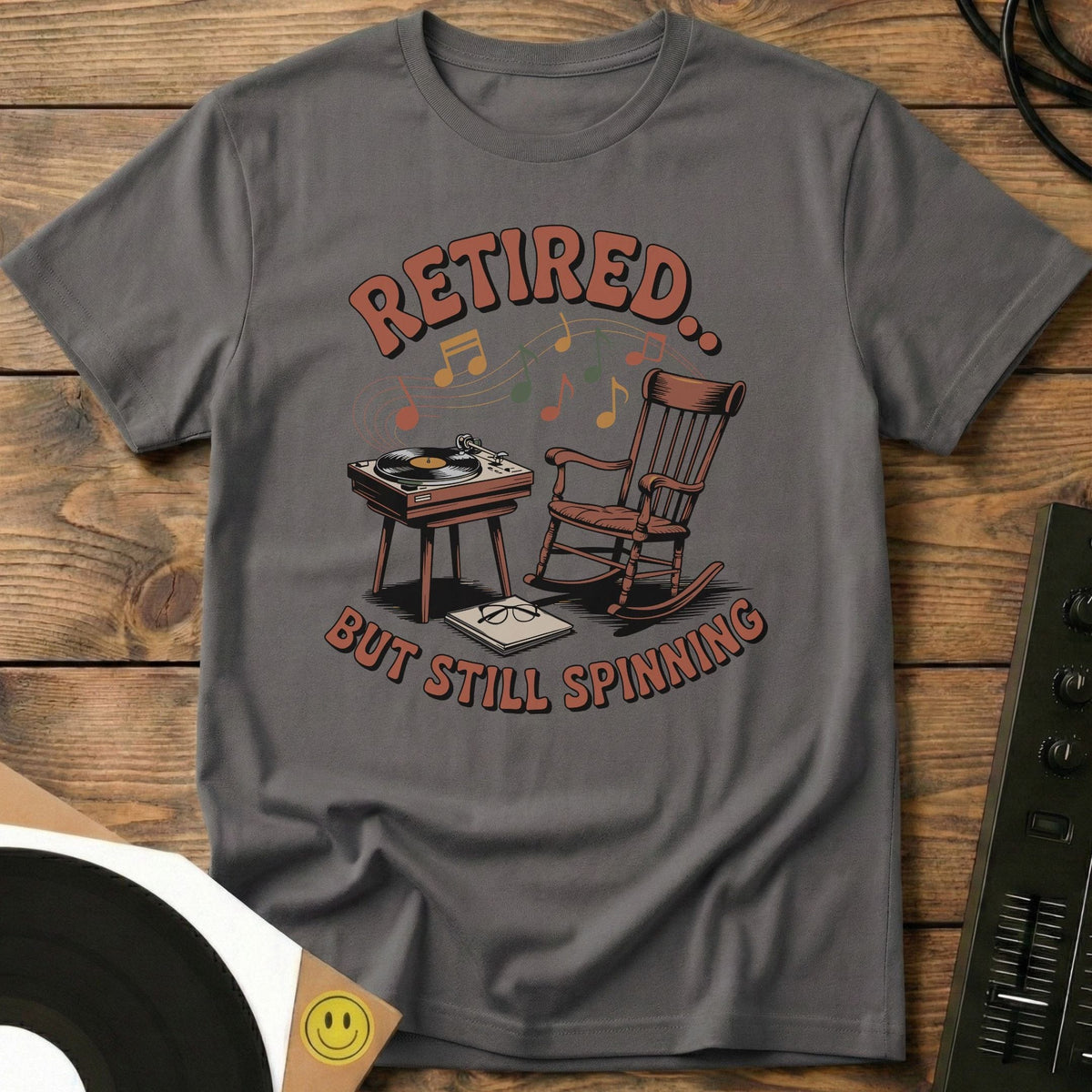 Retired But Still Spinning T-Shirt Charcoal / S Retired But Still Spinning T-Shirt
