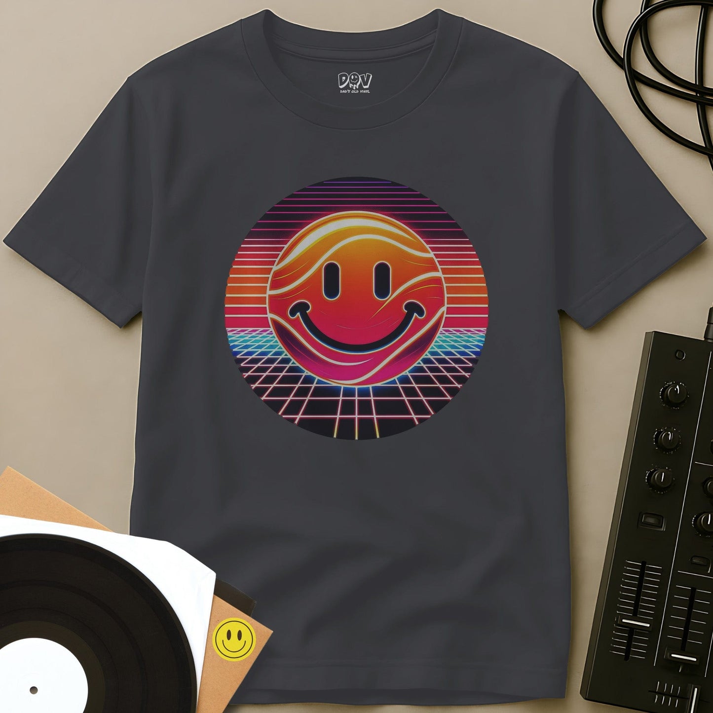 Retro Smiles T-Shirt Charcoal / S Retro Smiles T-Shirt