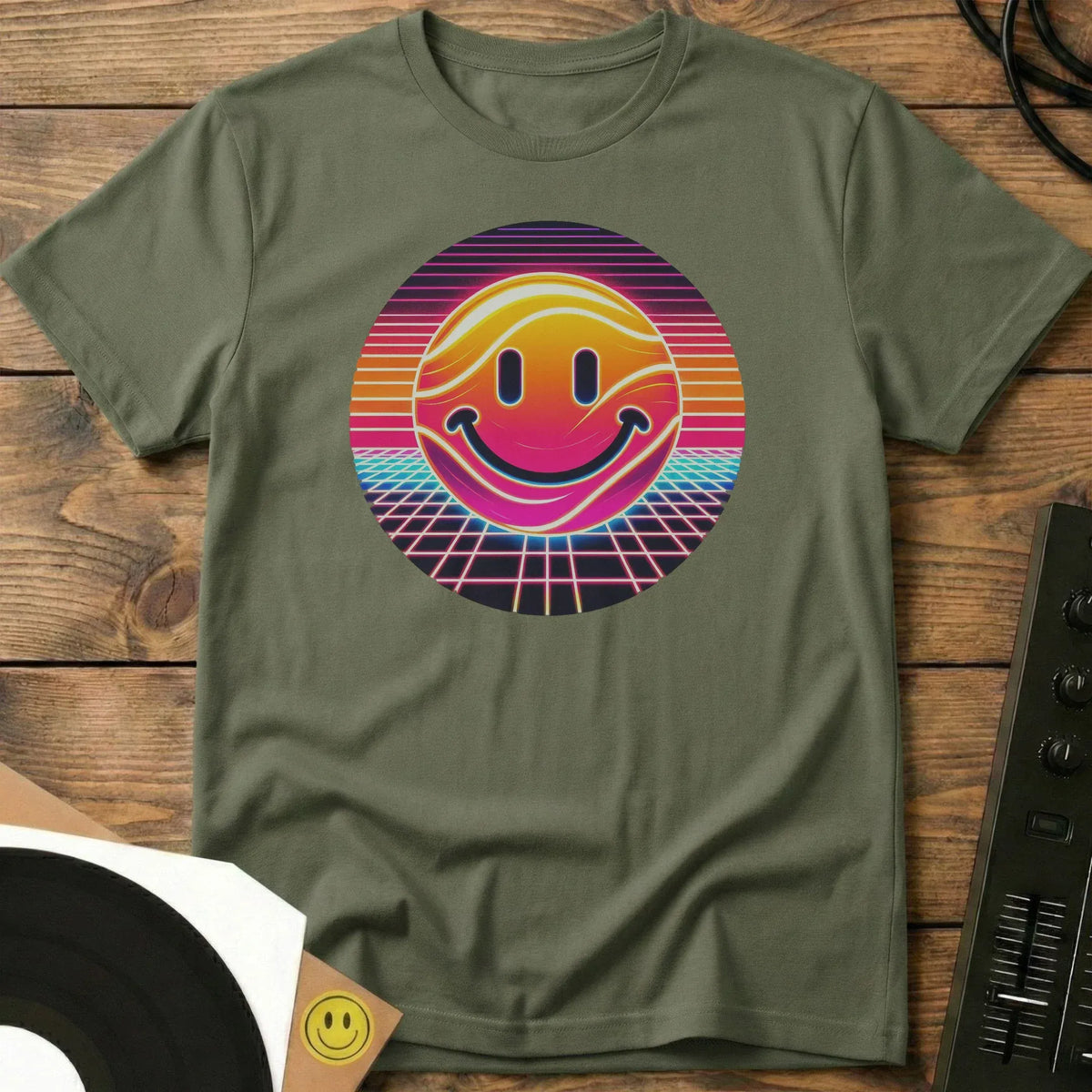 Retro Smiles T-Shirt Military Green / S Retro Smiles T-Shirt