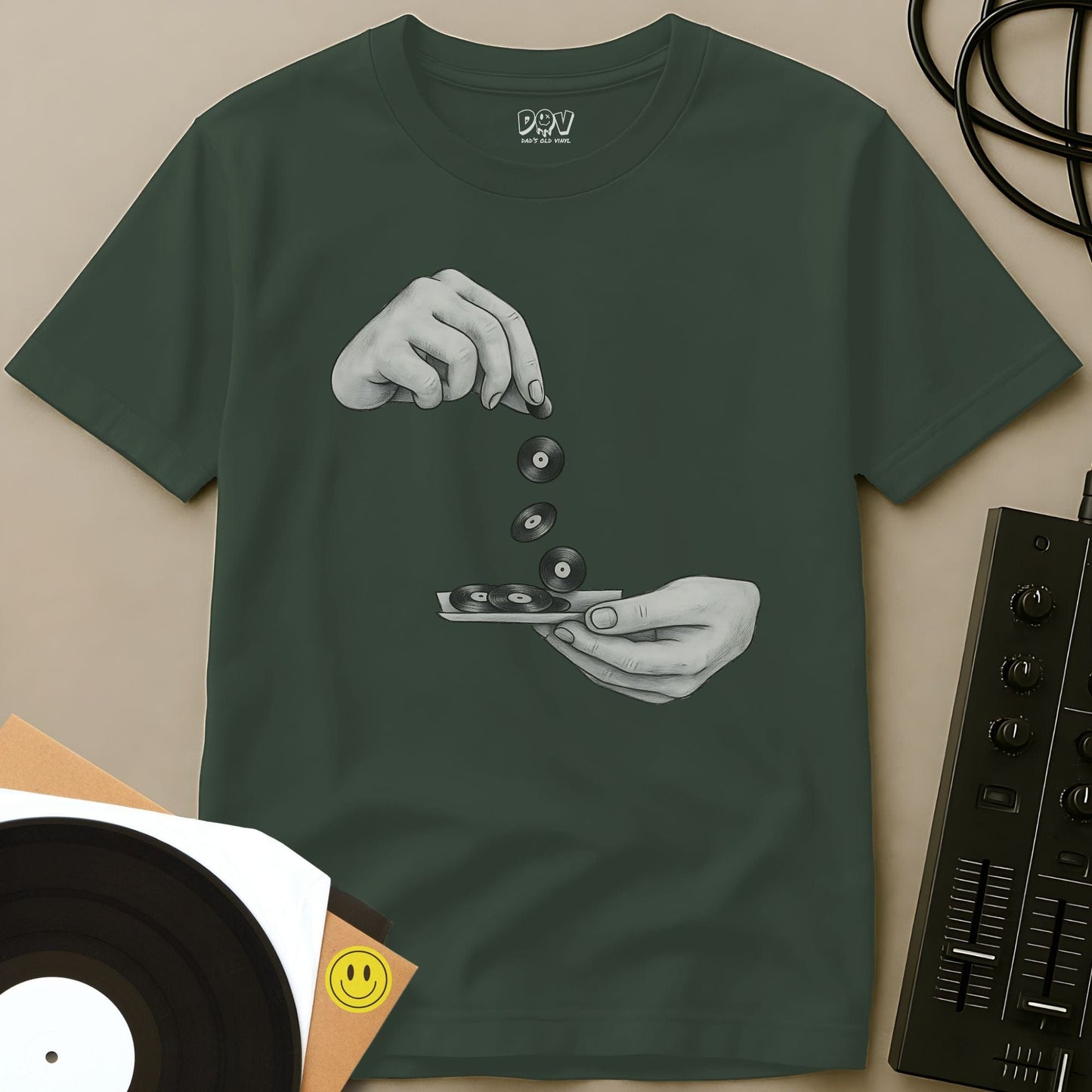 Roll And Spin T-Shirt Military Green / S Roll And Spin T-Shirt