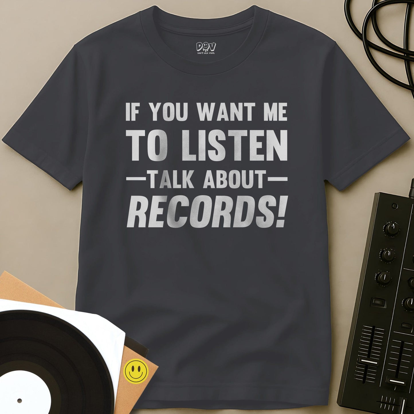Talk About Records T-Shirt Charcoal / S Talk About Records T-Shirt