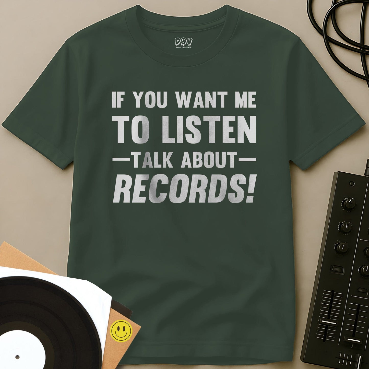 Talk About Records T-Shirt Military Green / S Talk About Records T-Shirt