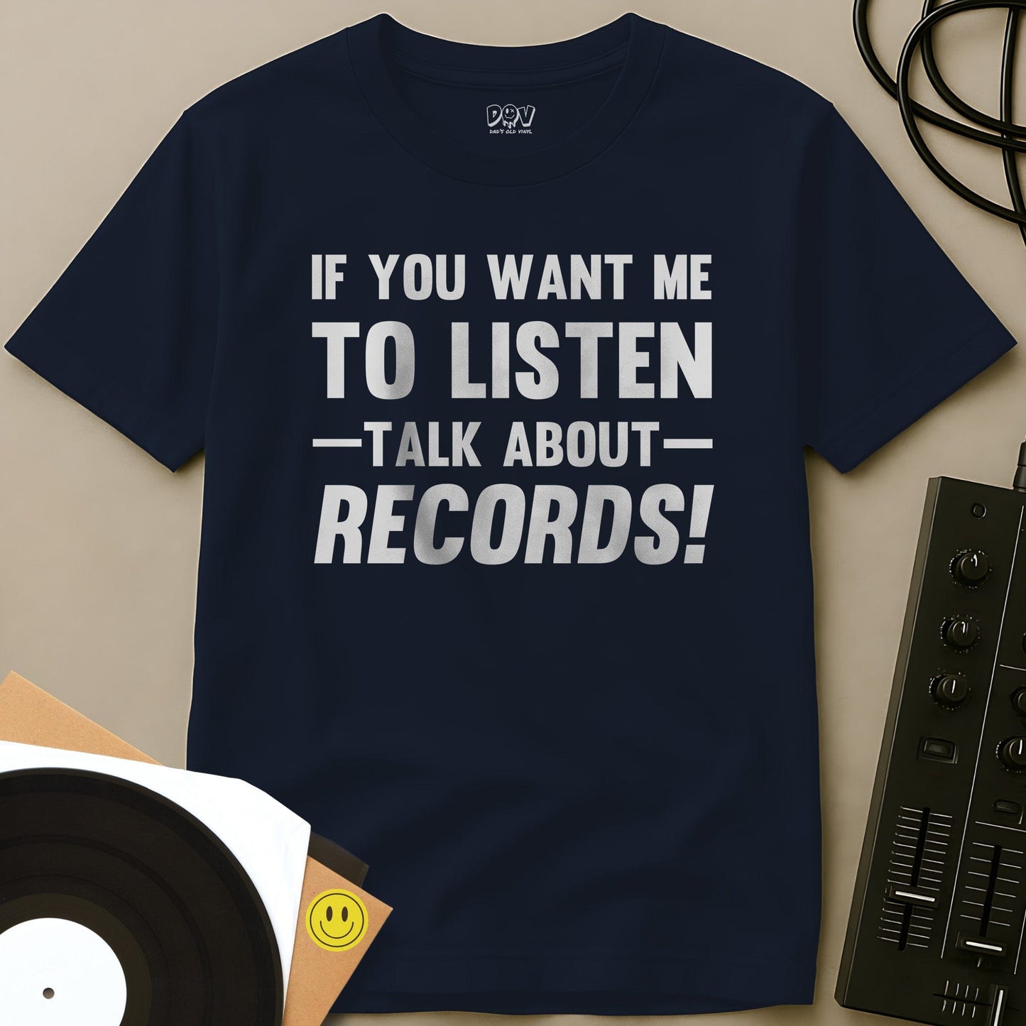 Talk About Records T-Shirt Navy / S Talk About Records T-Shirt