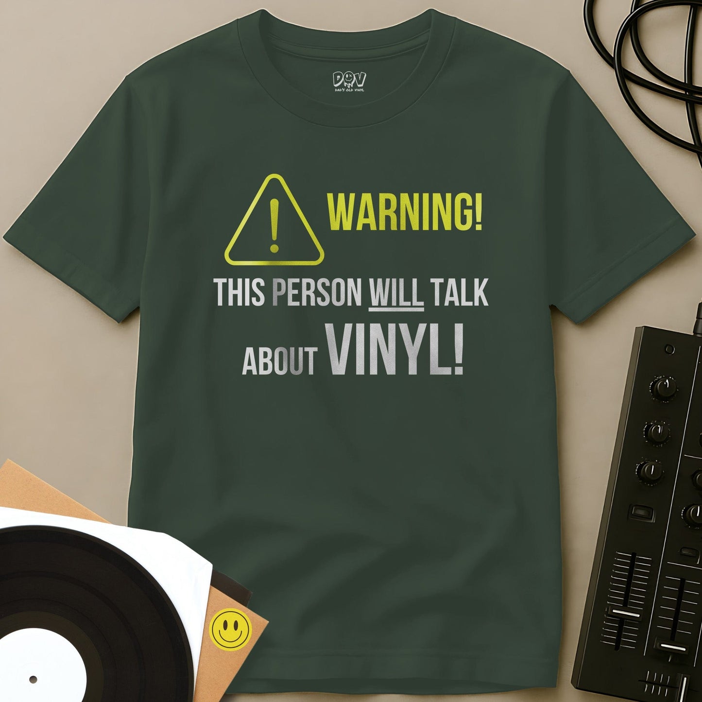 Talk About Vinyl T-Shirt Military Green / S Talk About Vinyl T-Shirt