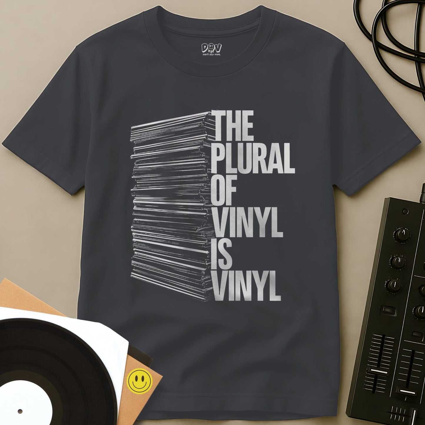 The Plural Of Vinyl T-Shirt Charcoal / S The Plural Of Vinyl T-Shirt