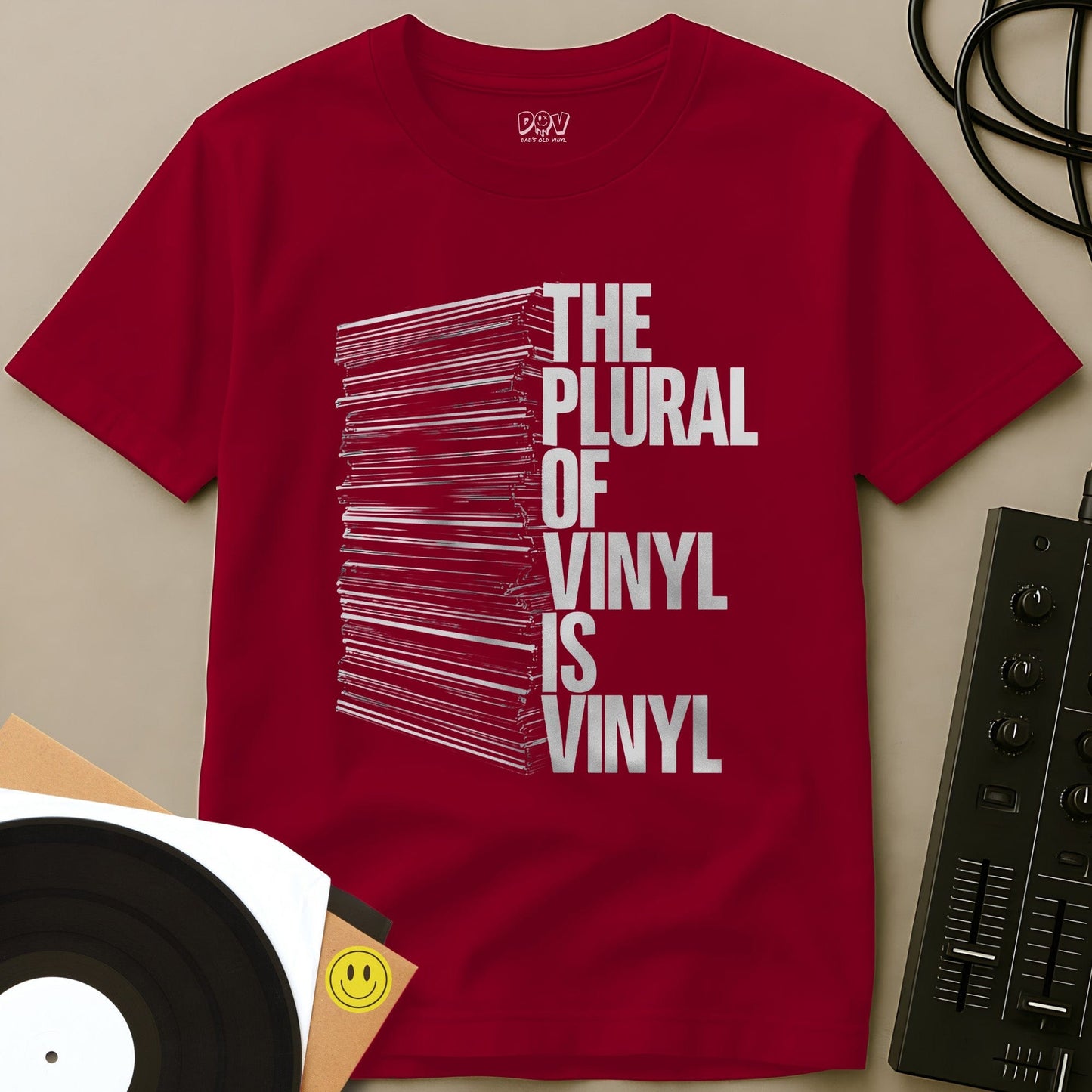 The Plural Of Vinyl T-Shirt Red / S The Plural Of Vinyl T-Shirt