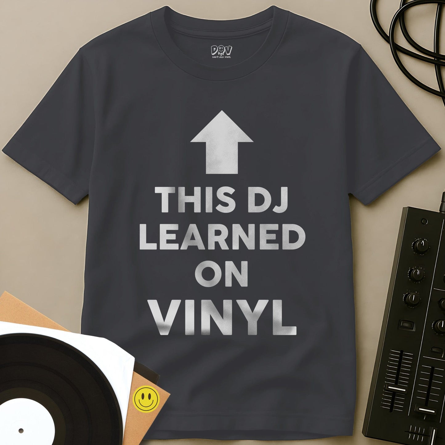 This DJ Learned On Vinyl T-Shirt Charcoal / S This DJ Learned On Vinyl T-Shirt