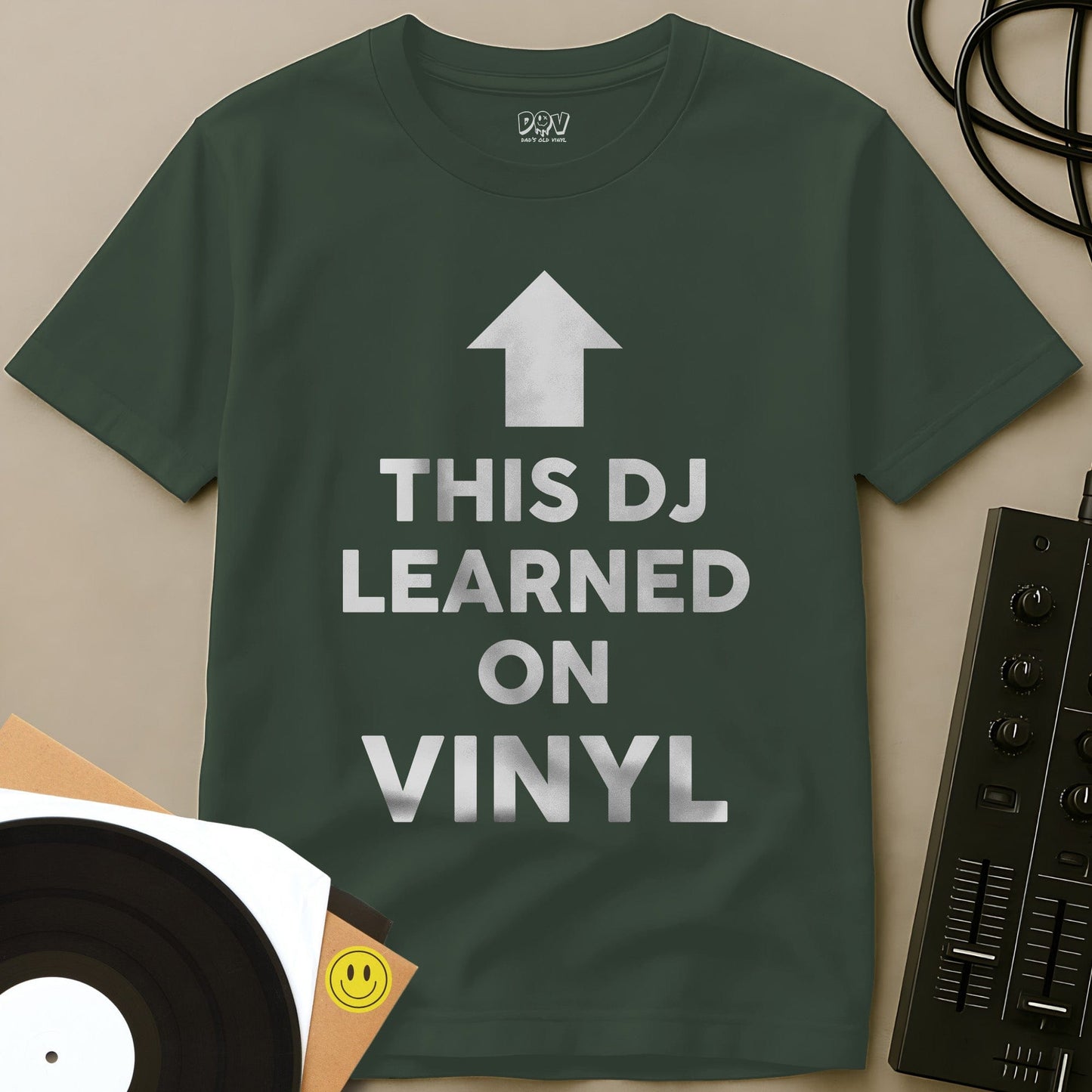 This DJ Learned On Vinyl T-Shirt Military Green / S This DJ Learned On Vinyl T-Shirt