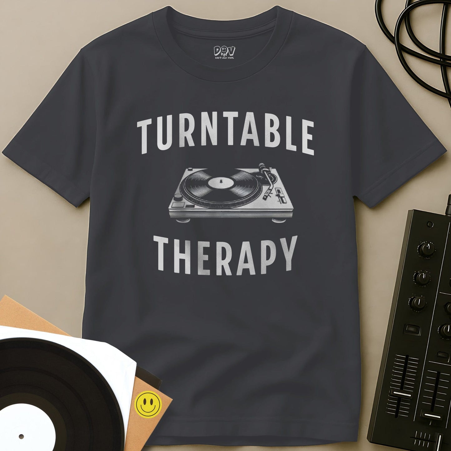 Turntable Therapy T-Shirt Charcoal / S Turntable Therapy T-Shirt