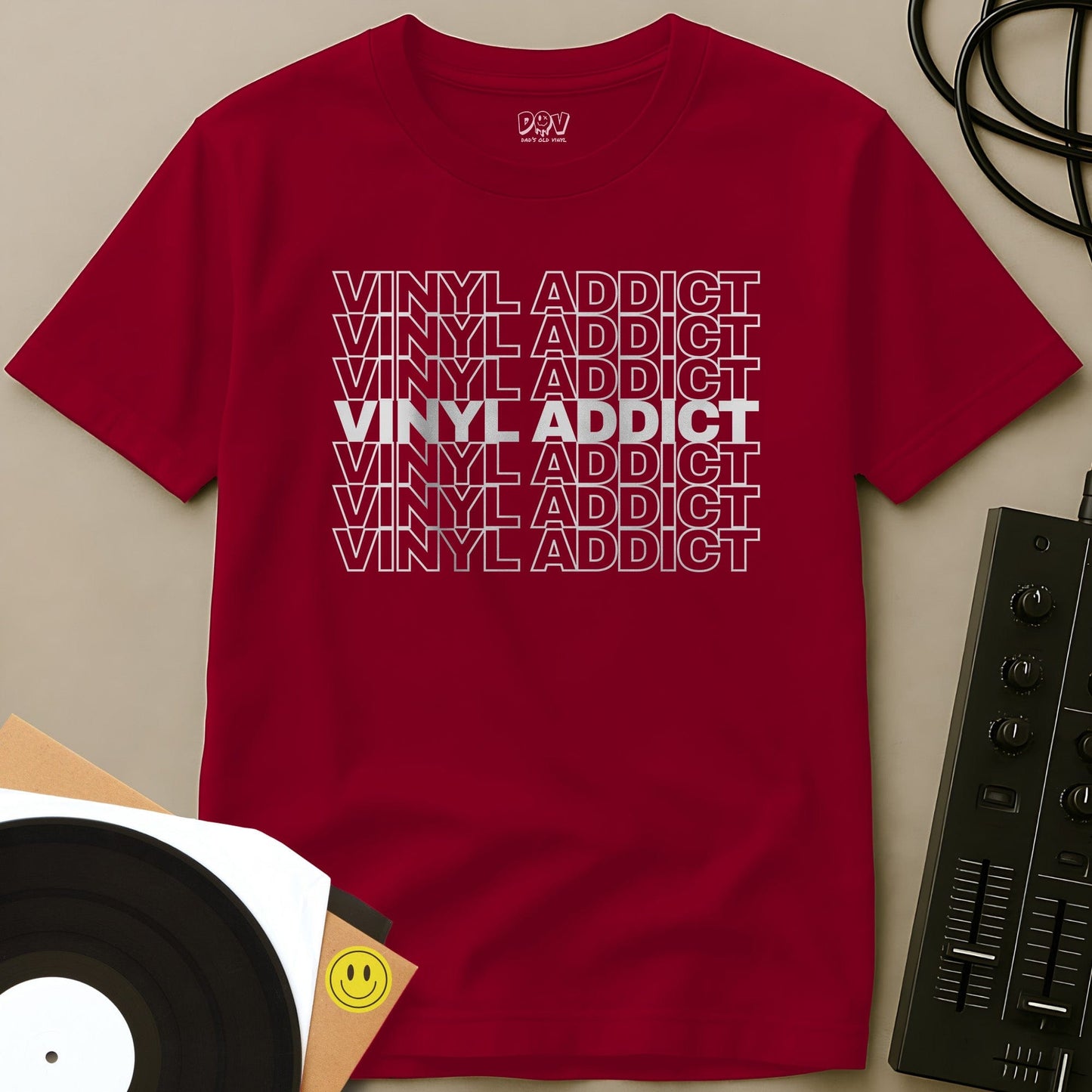Vinyl Addict T-Shirt Red / S Vinyl Addict T-Shirt