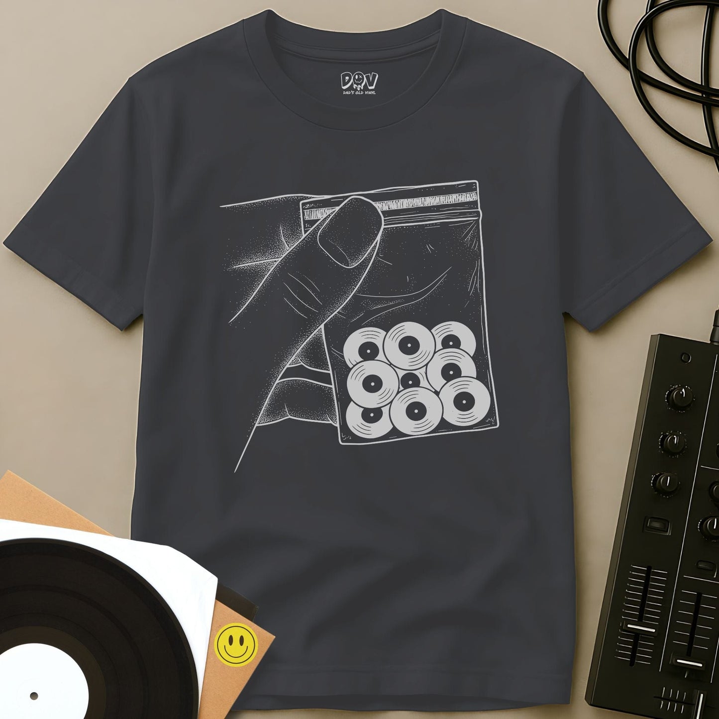 Vinyl Drops T-Shirt Charcoal / S Vinyl Drops T-Shirt