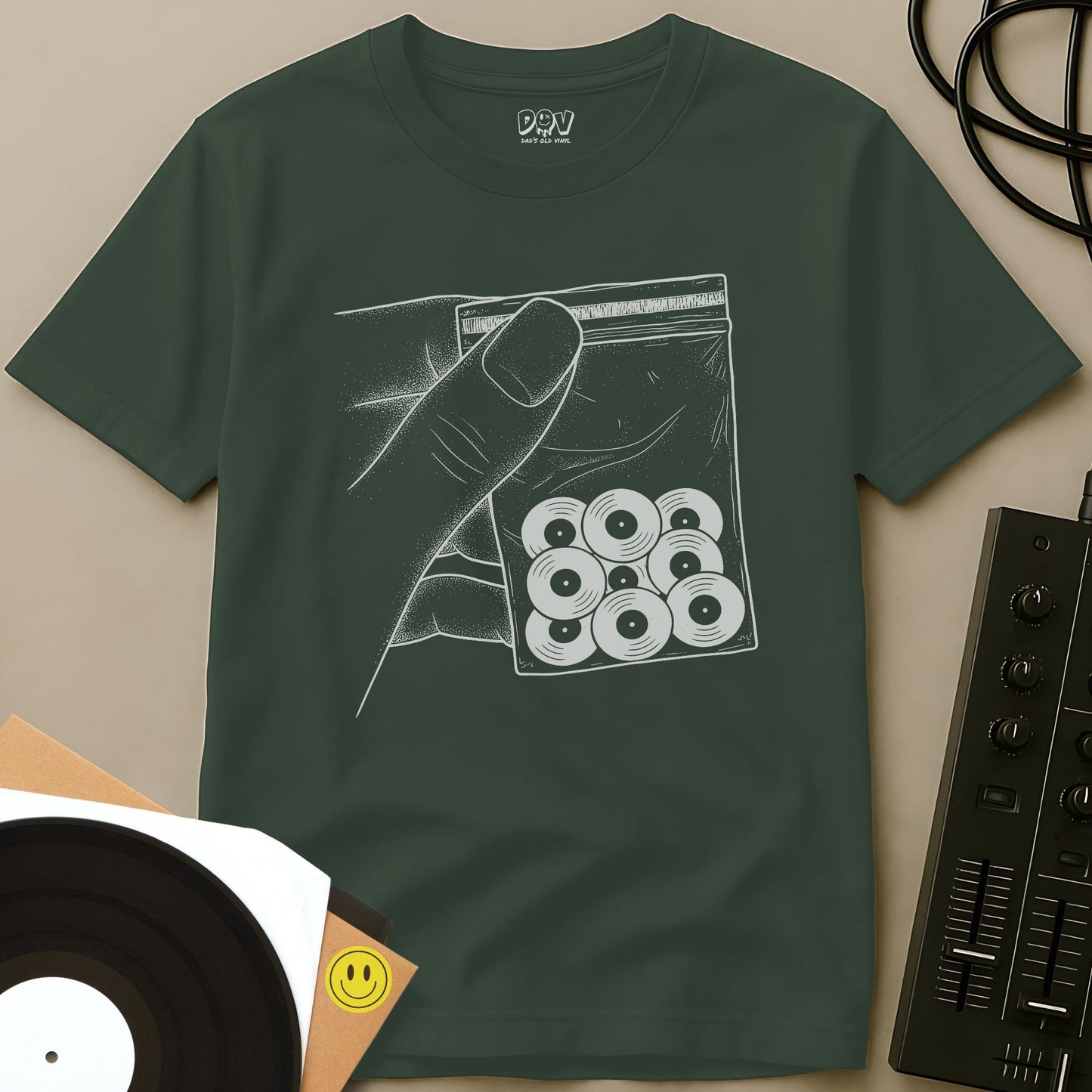 Vinyl Drops T-Shirt Military Green / S Vinyl Drops T-Shirt